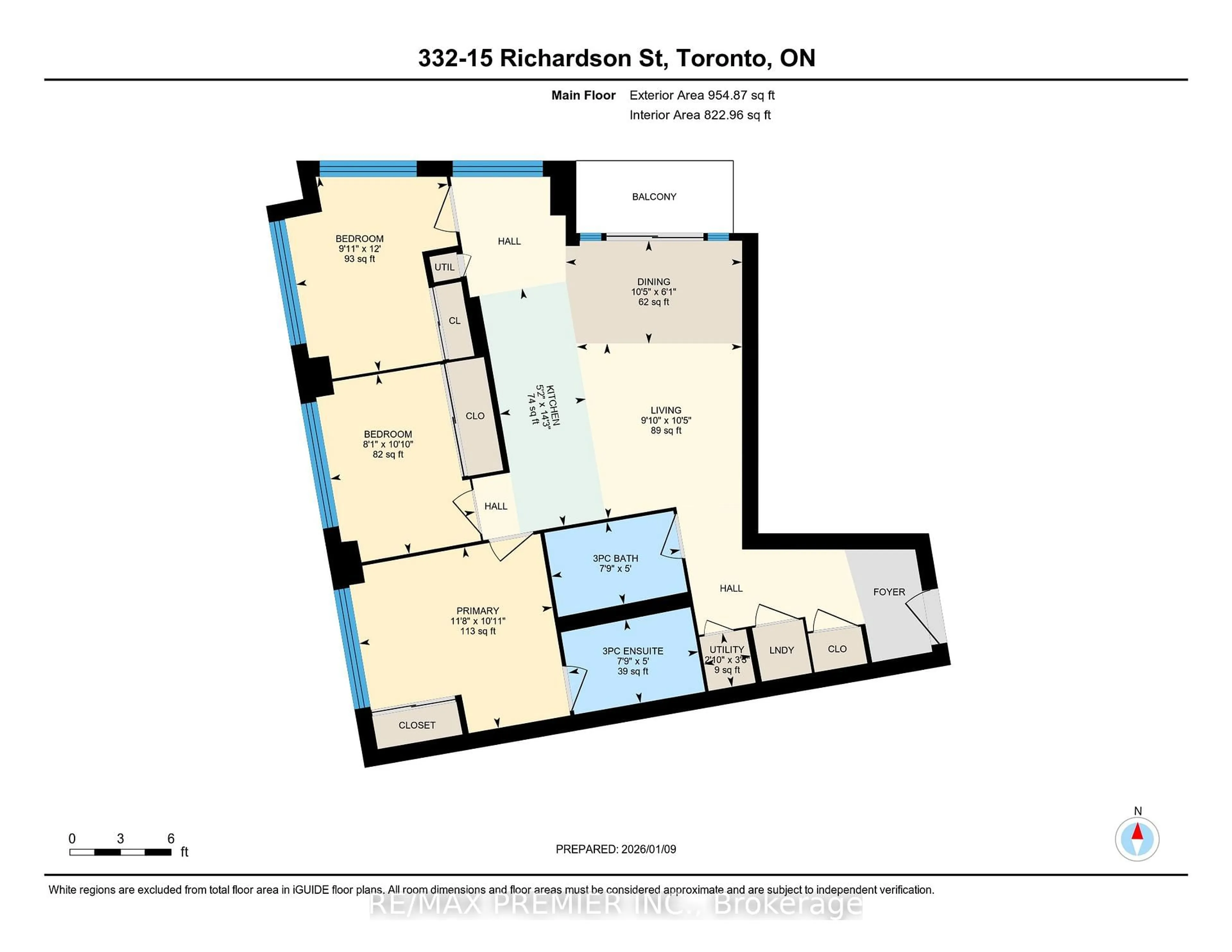 Floor plan for 15 Richardson St #332, Toronto Ontario M5A 0Y5