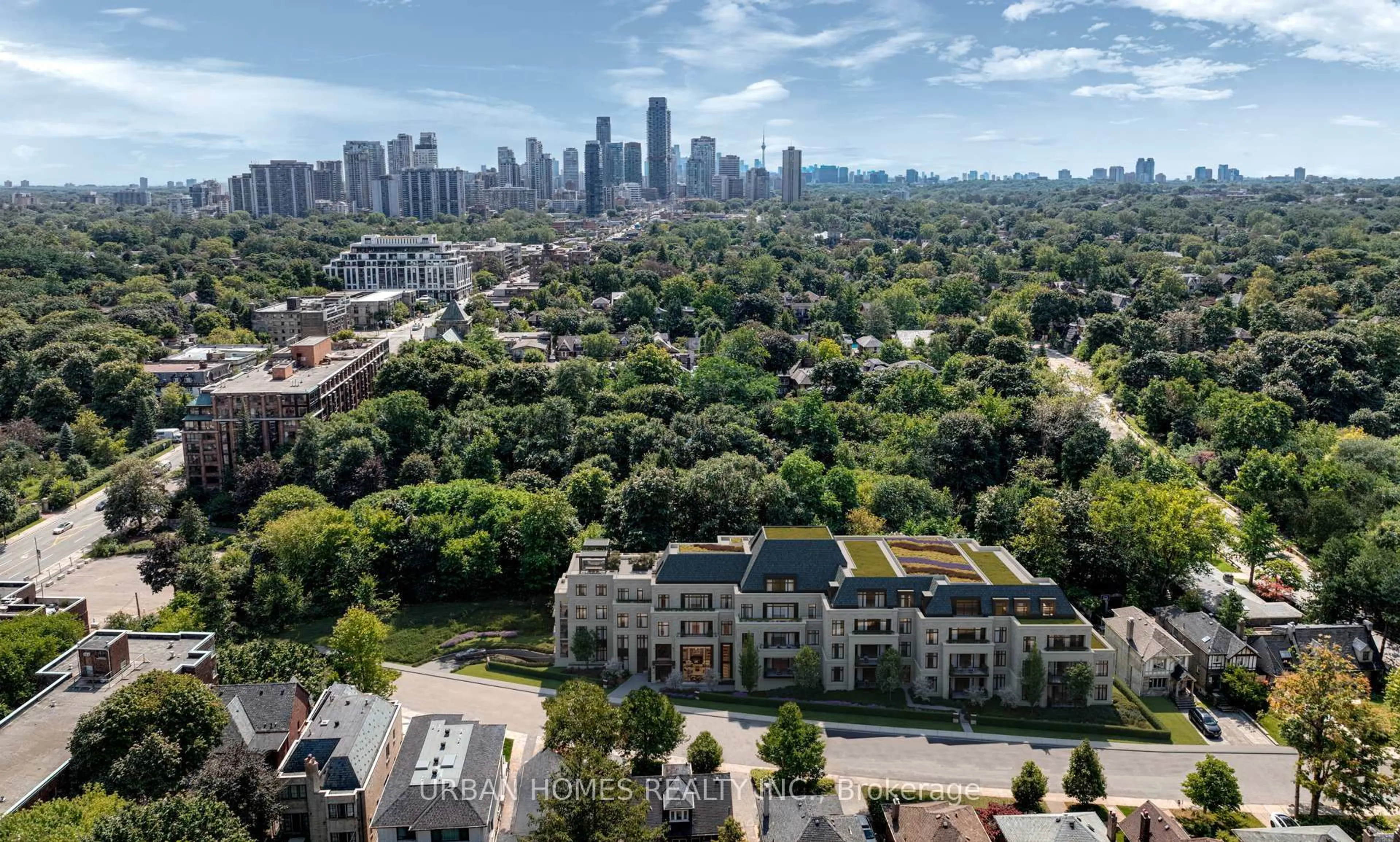 A pic from outside/outdoor area/front of a property/back of a property/a pic from drone, city buildings view from balcony for 33 Chatsworth Dr #103, Toronto Ontario M4R 1R6