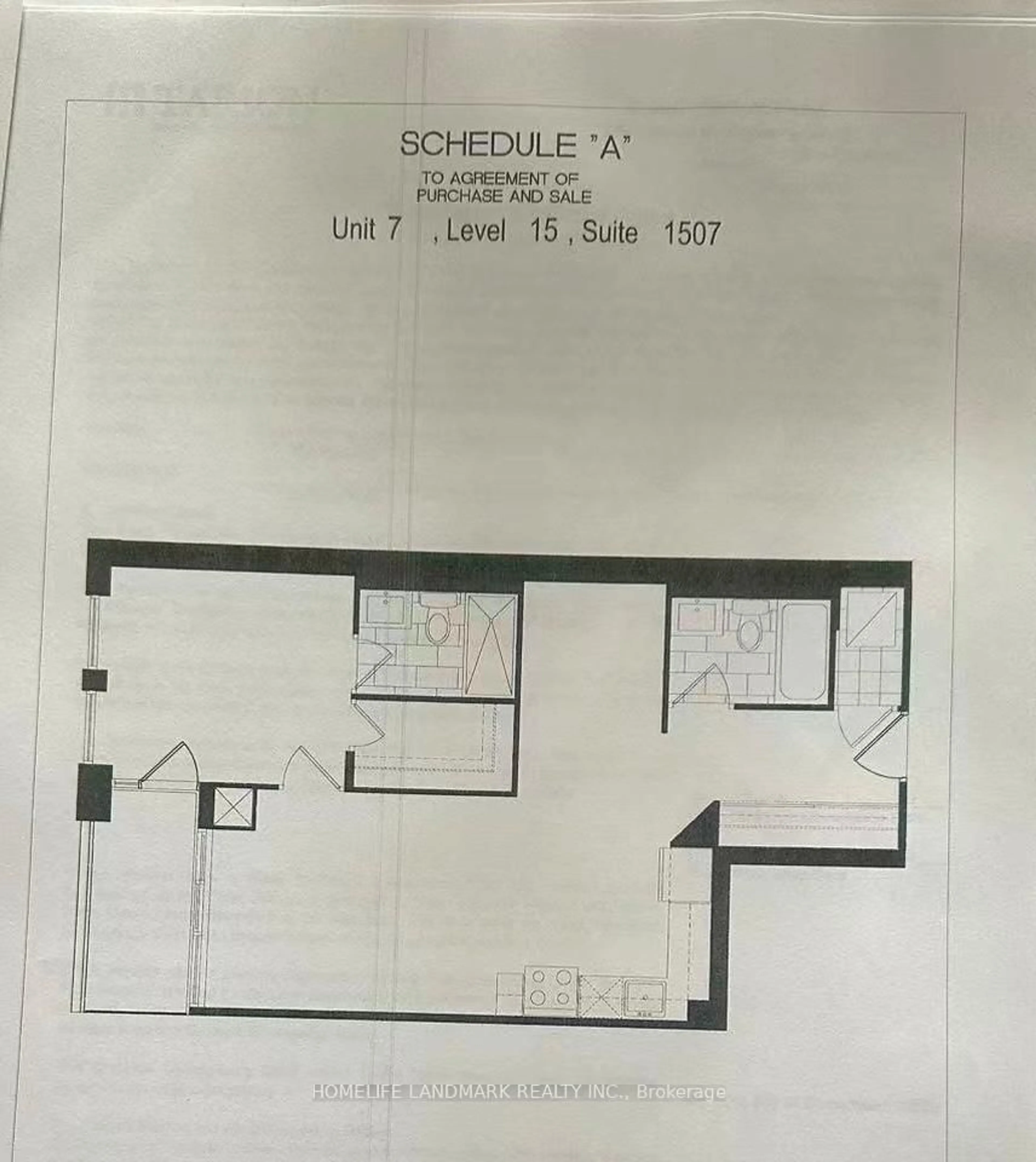 Floor plan for 1603 Eglinton Ave #1507, Toronto Ontario M6E 2H1