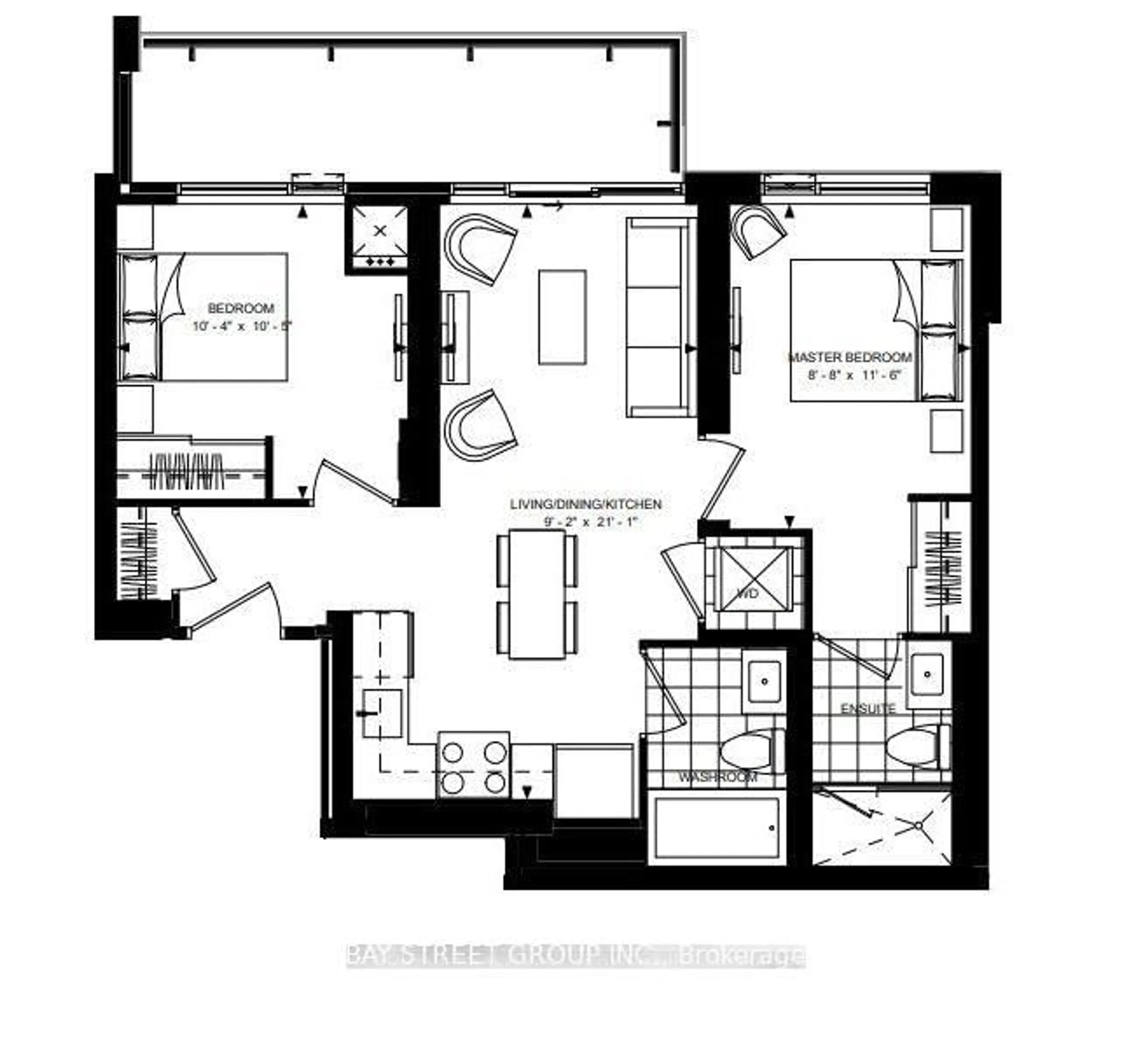 Floor plan for 50 Dunfield Ave #1520, Toronto Ontario M4S 0E4