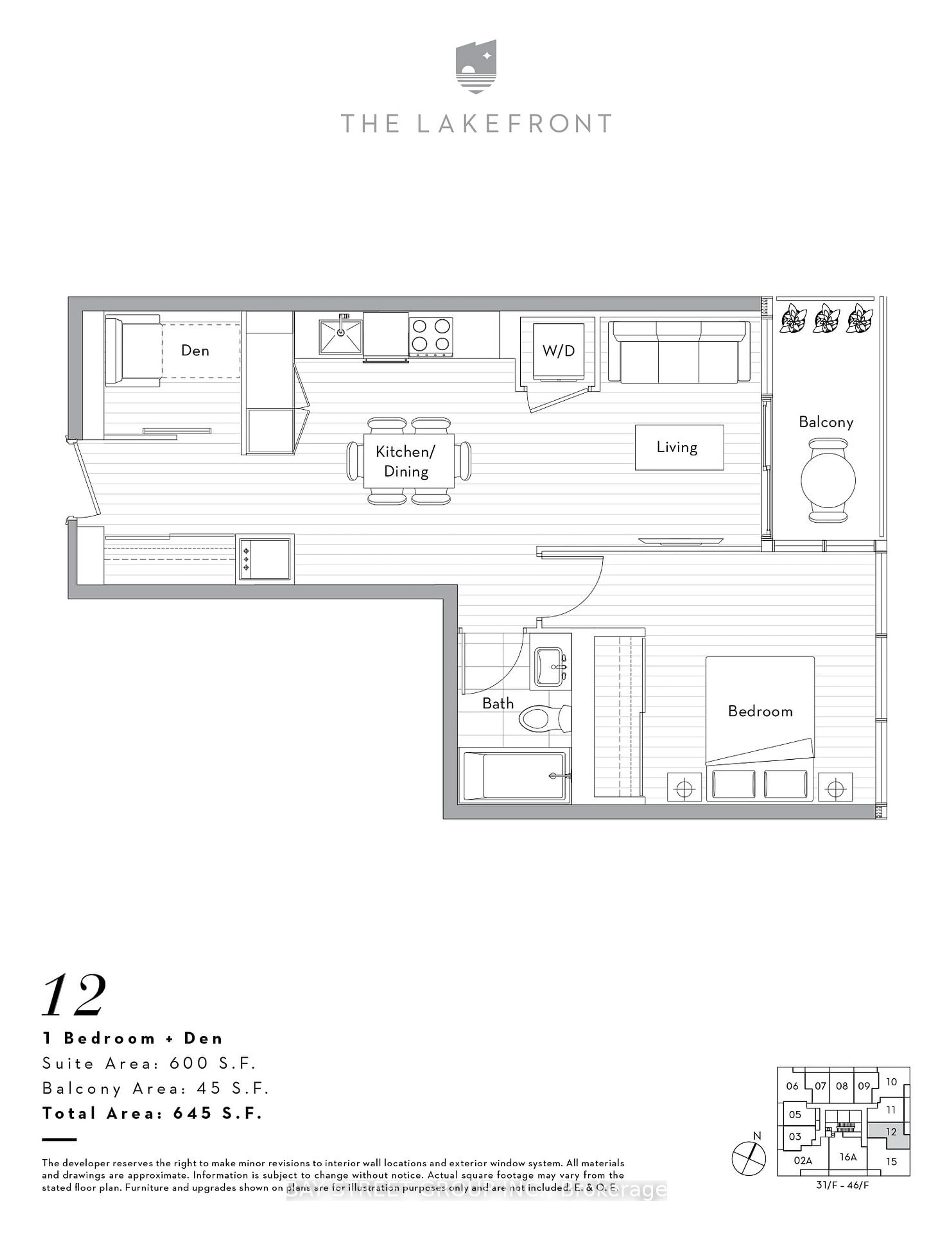 Floor plan for 17 Bathurst St #4112, Toronto Ontario M5V 0N1
