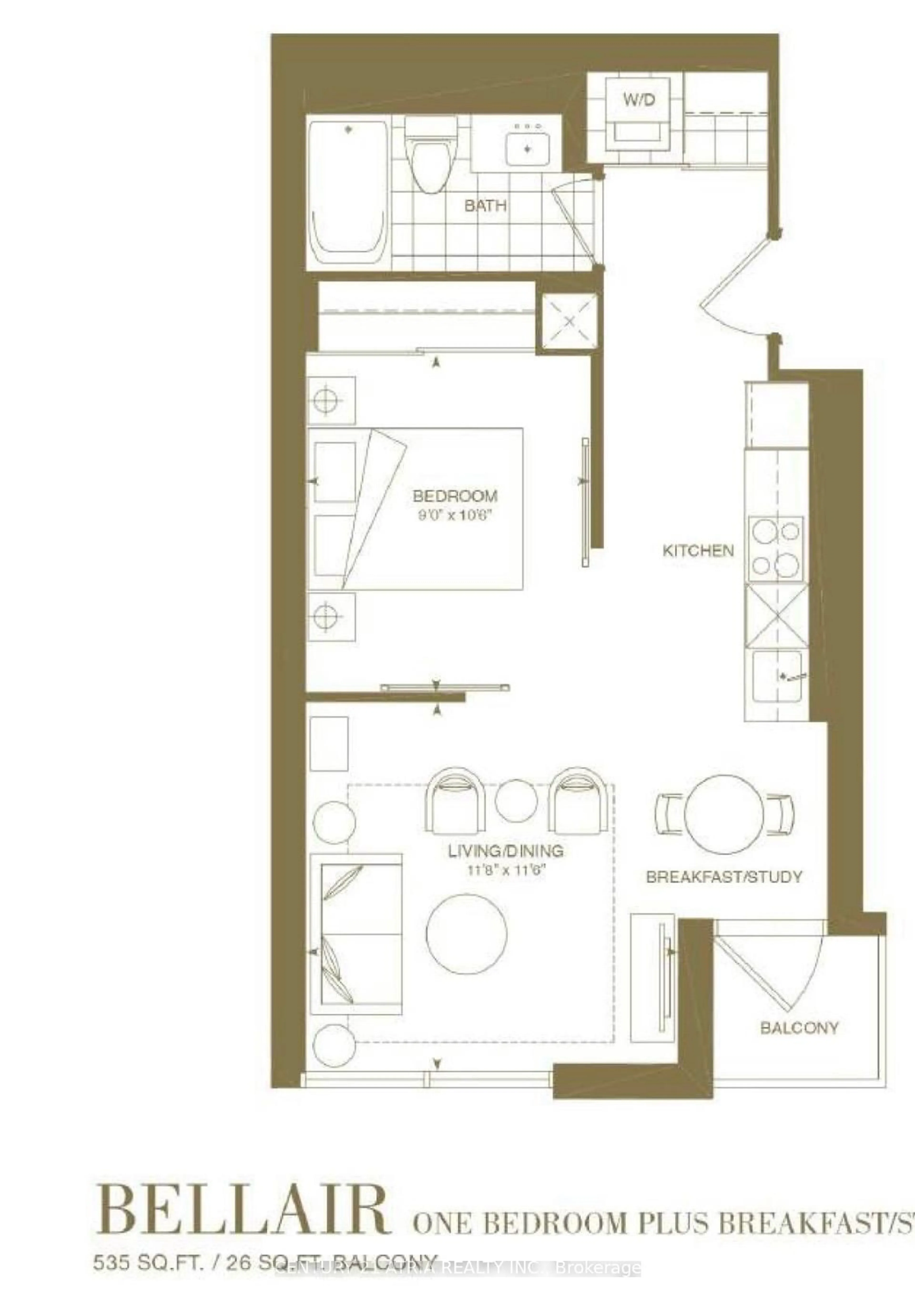 Floor plan for 395 Bloor St #5206, Toronto Ontario M4W 0B4