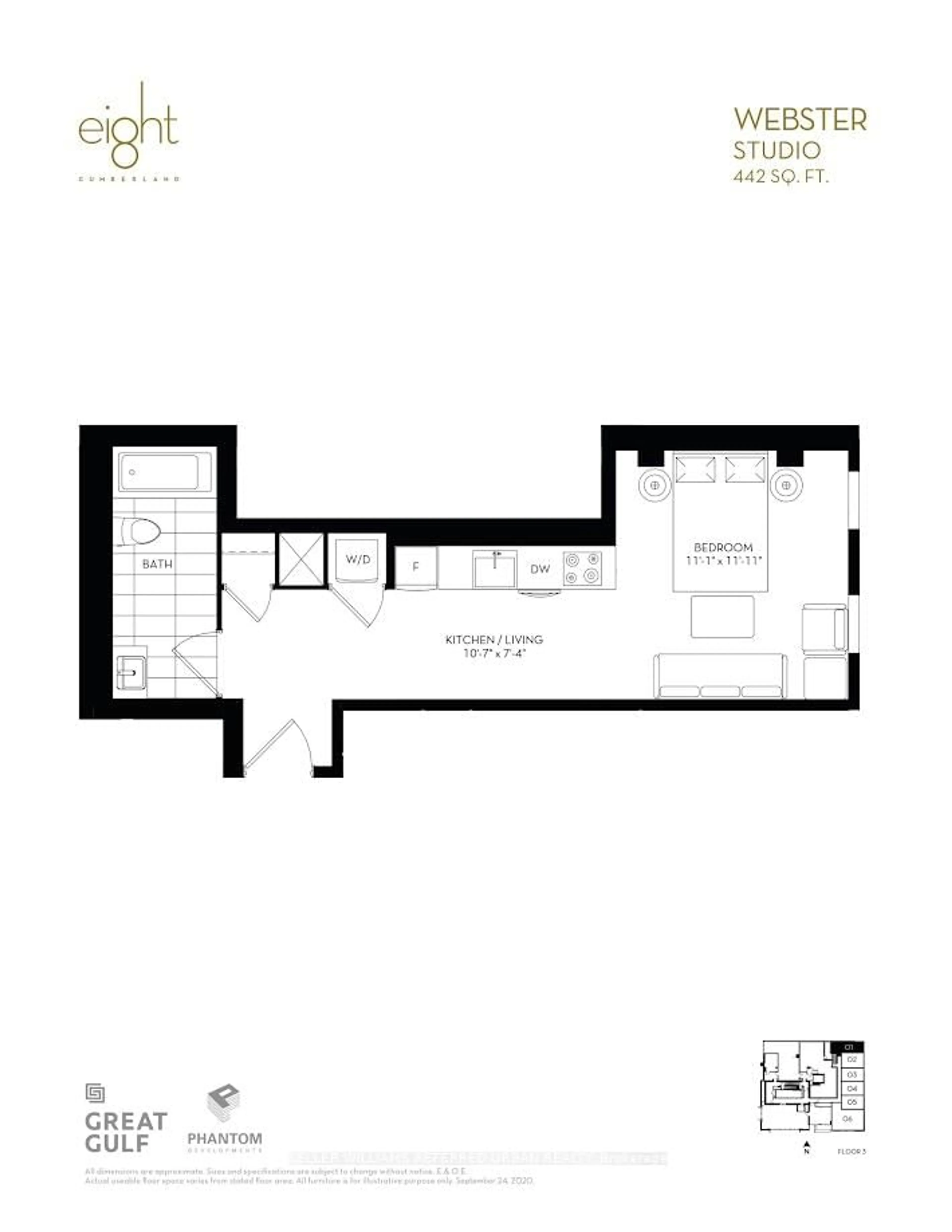 Floor plan for 8 Cumberland St #301, Toronto Ontario M4W 0B6