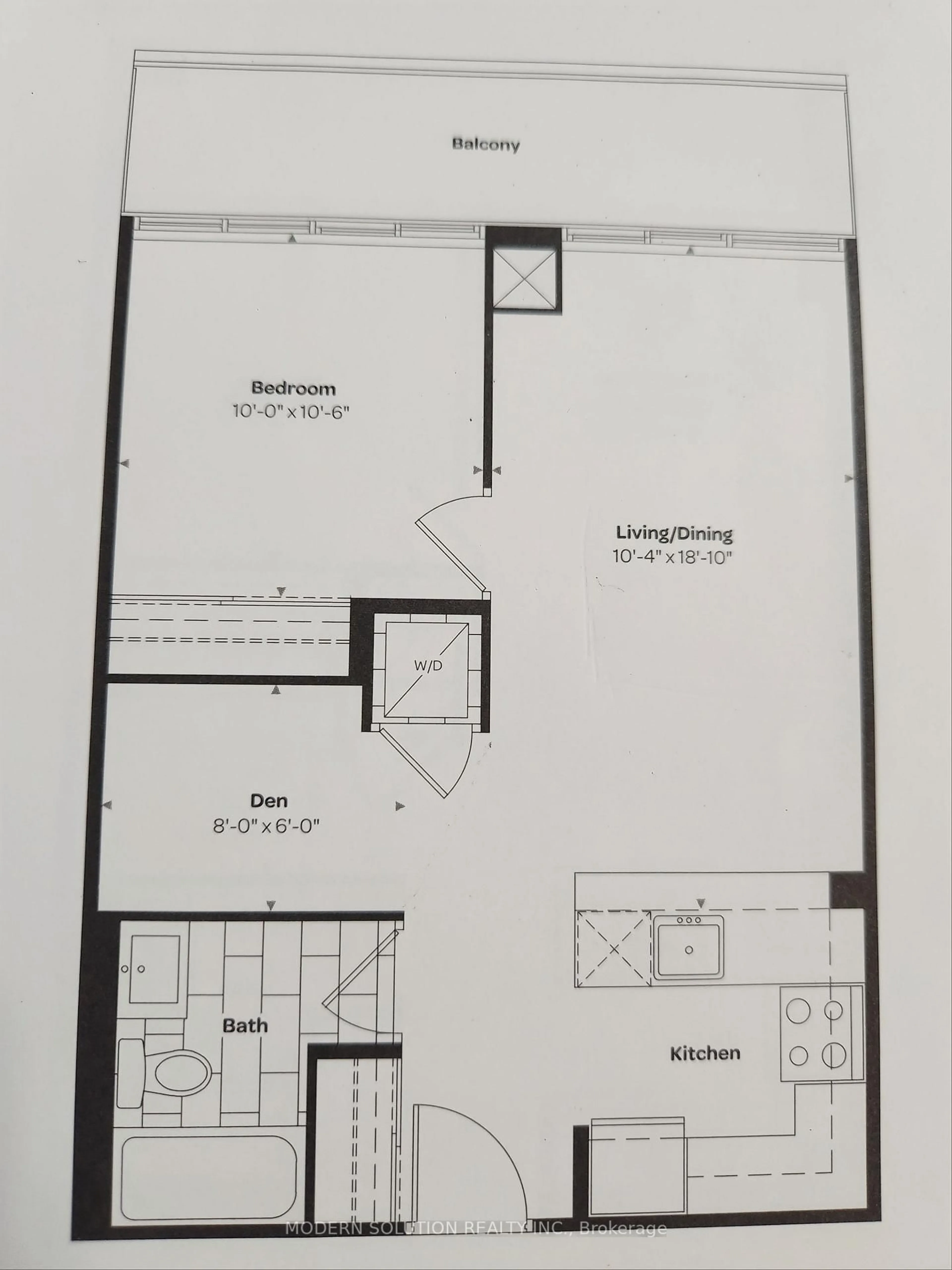Floor plan for 1603 Eglinton Ave #417, Toronto Ontario M6E 0A1