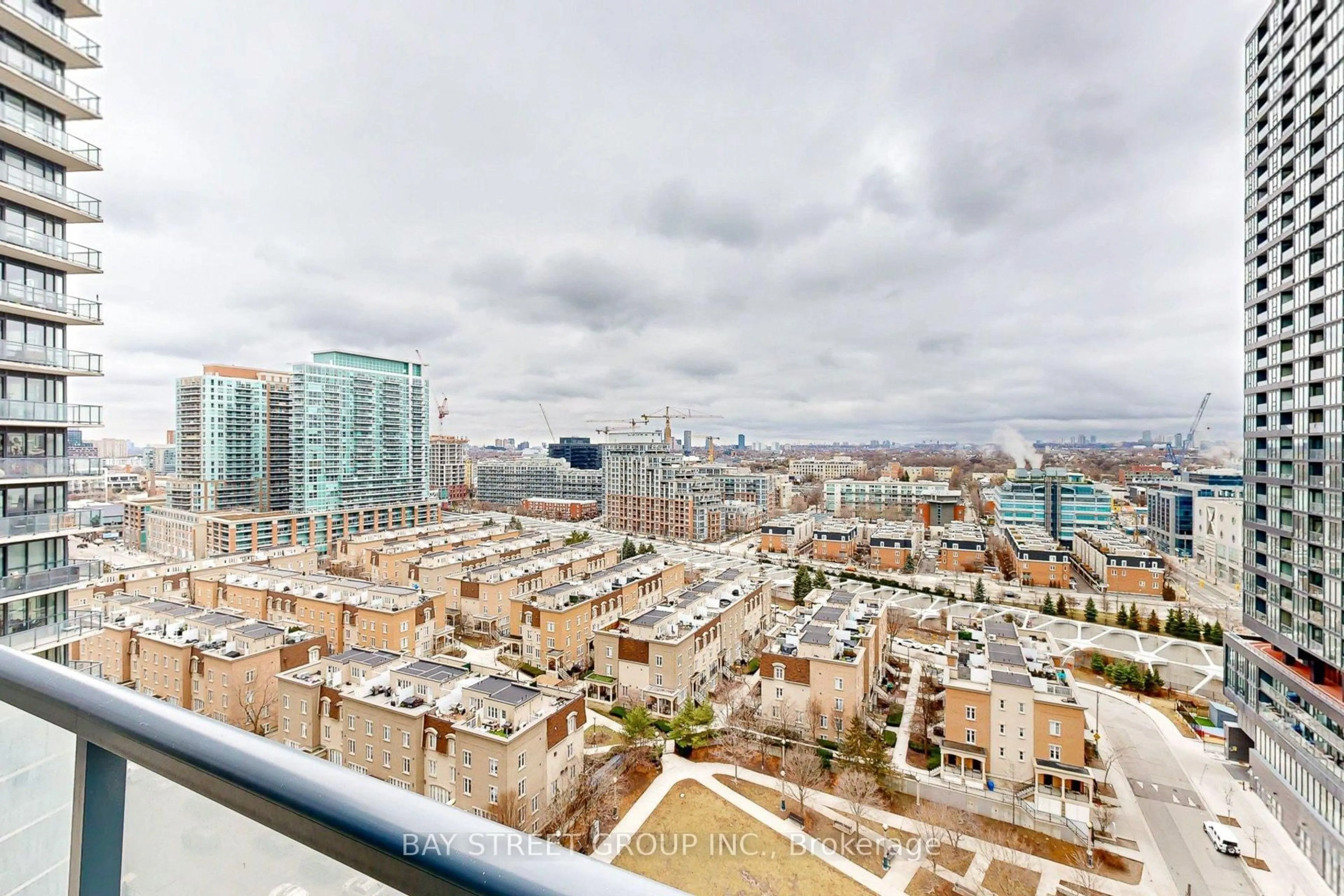 Balcony in the apartment, city buildings view from balcony for 49 East Liberty St #1410, Toronto Ontario M6K 0B2