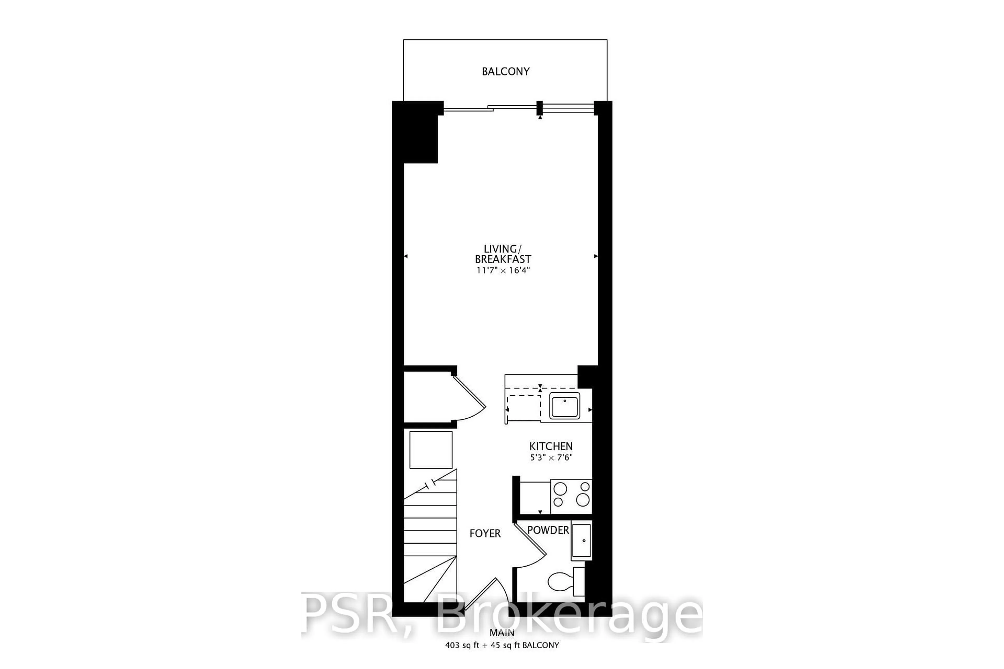 Floor plan for 954 King St #511, Toronto Ontario M6K 3L9