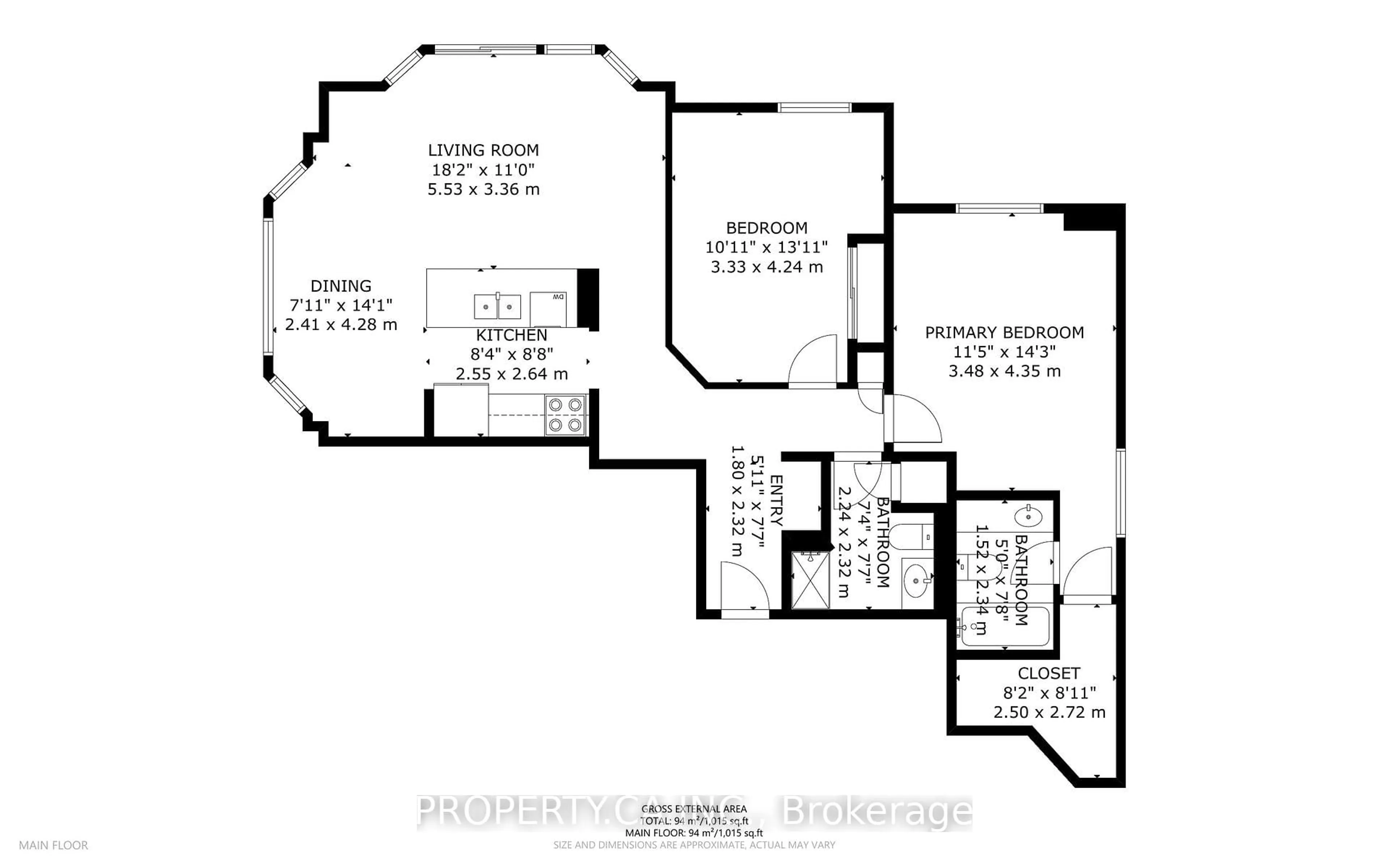 Floor plan for 97 Lawton Blvd #202, Toronto Ontario M4V 1Z6