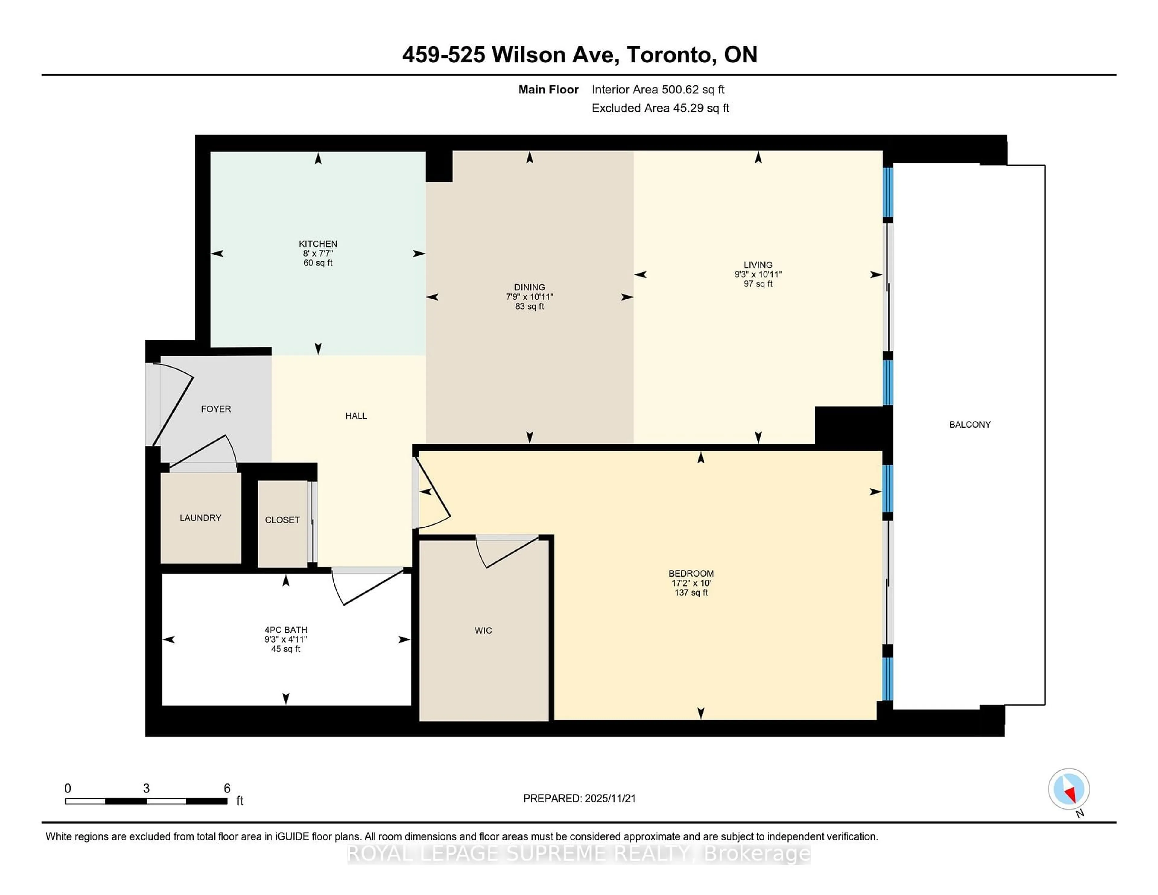 Floor plan for 525 wilson Ave #459, Toronto Ontario M3H 0A7