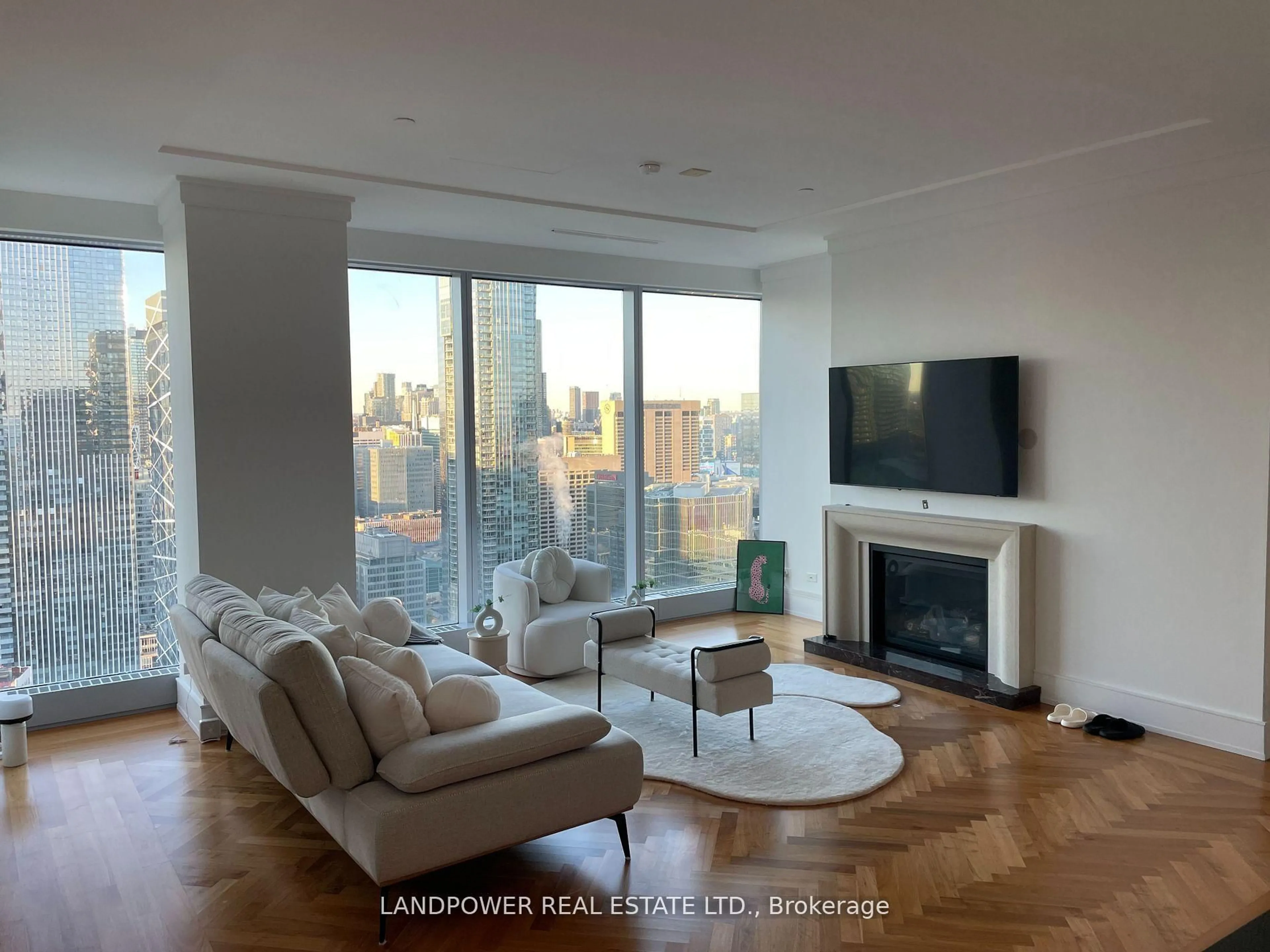 Living room with furniture, wood/laminate floor for 183 Wellington St #3702, Toronto Ontario M5V 0A1