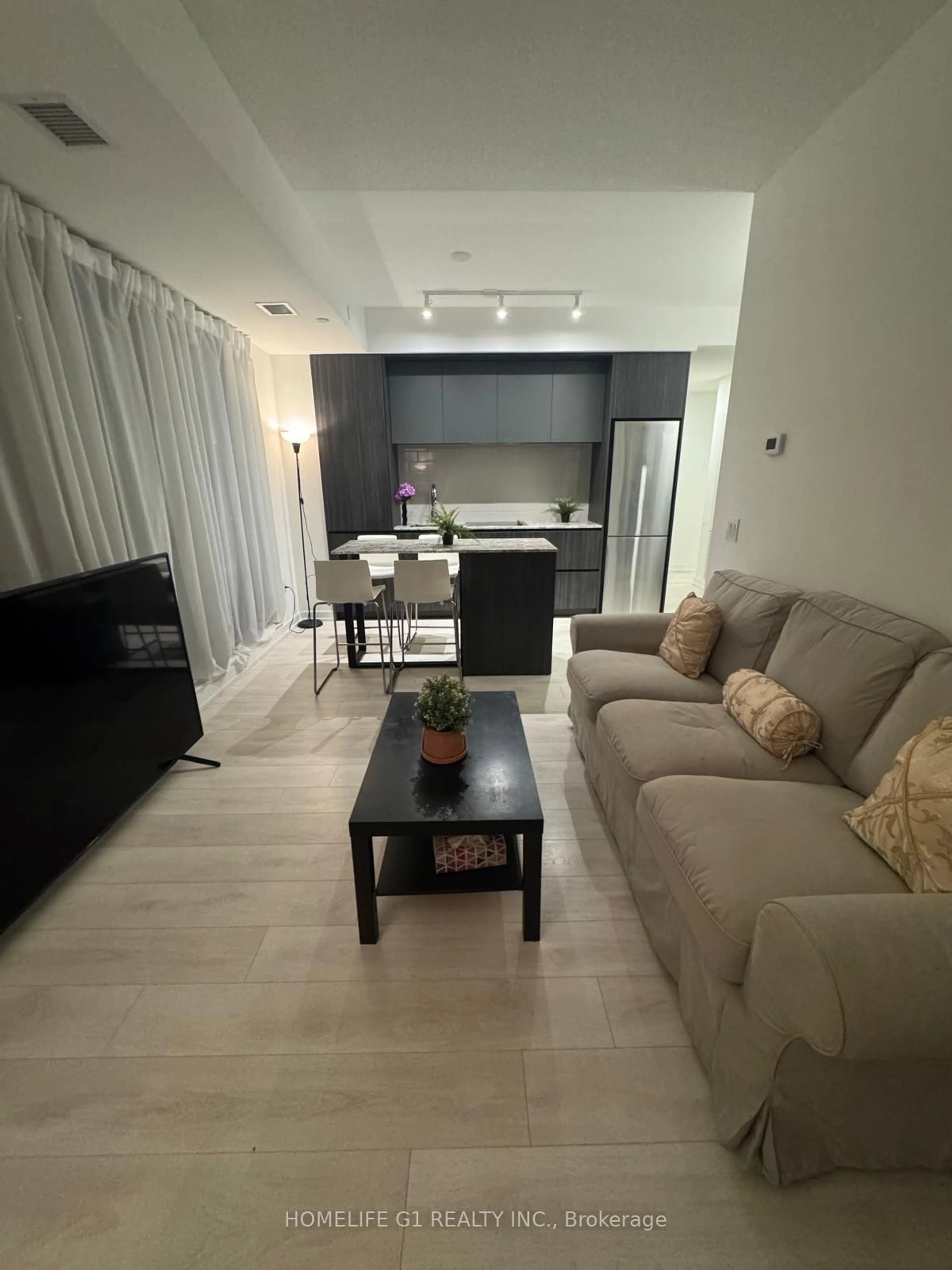 Living room with furniture, unknown for 225 Sumach St #611, Toronto Ontario M5A 0P8