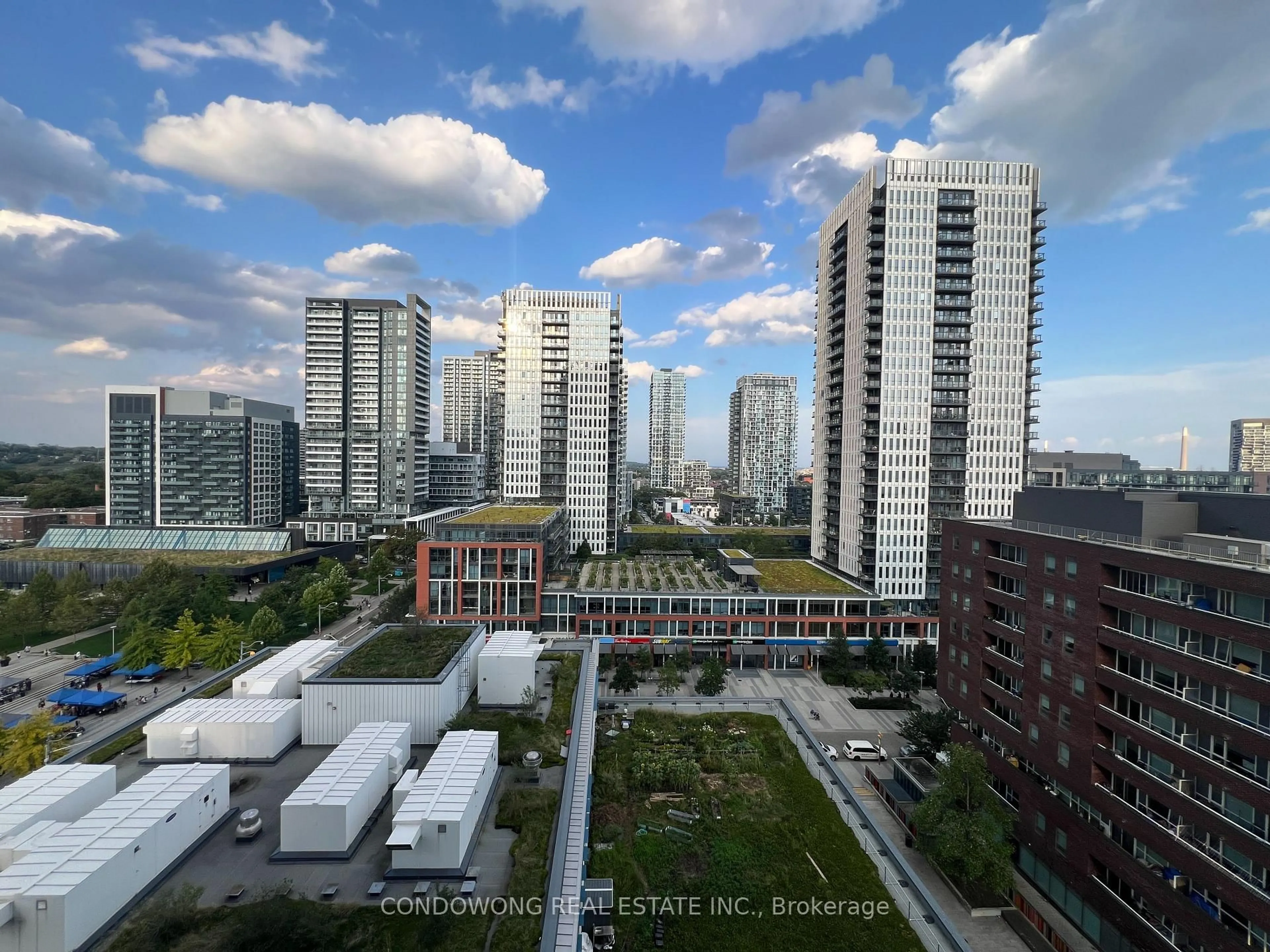 A pic from outside/outdoor area/front of a property/back of a property/a pic from drone, city buildings view from balcony for 225 Sackville St #1102, Toronto Ontario M5A 0B9