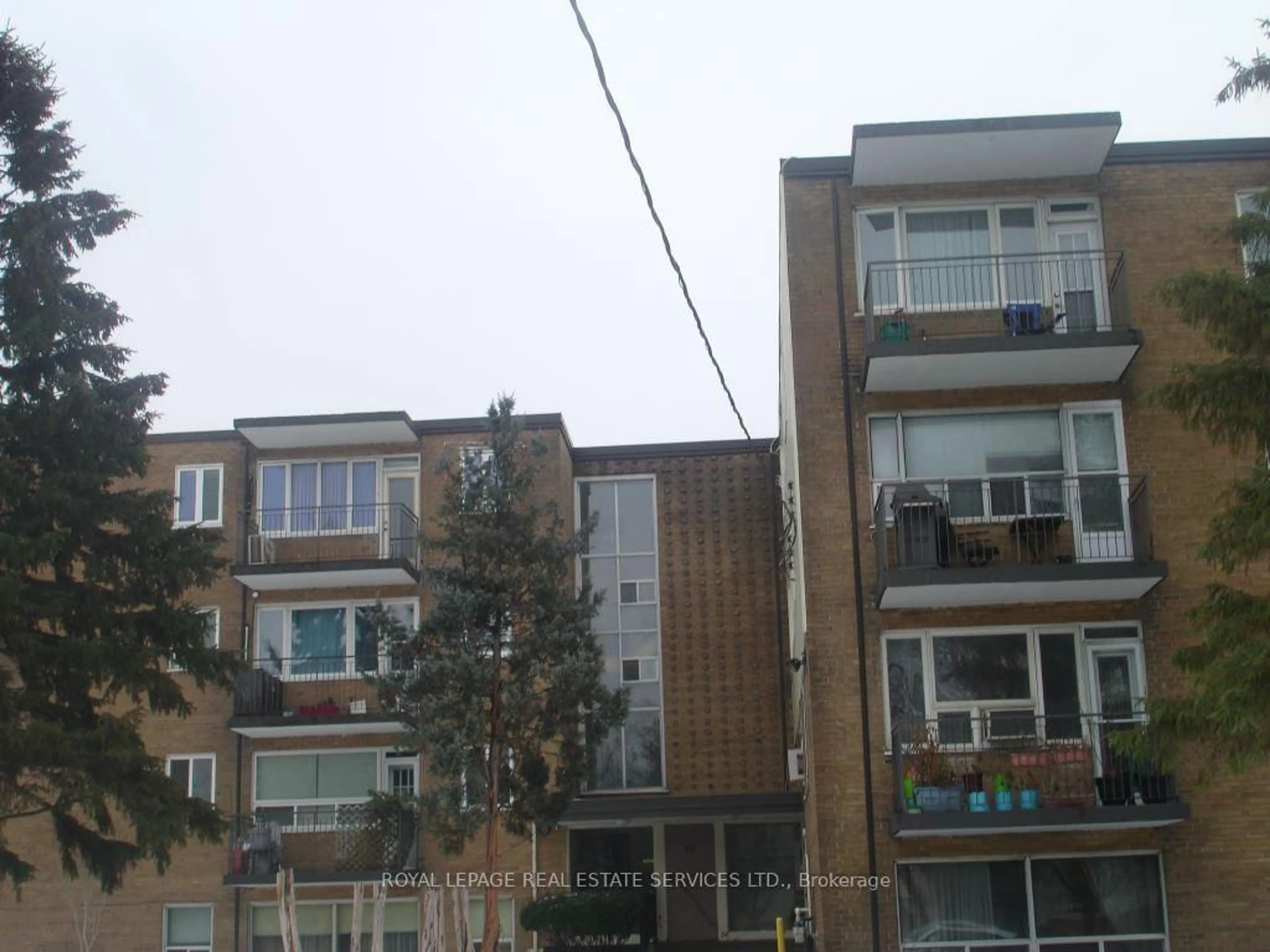 Balcony in the apartment, city buildings view from balcony for 57 Neptune Dr #101, Toronto Ontario M6A 1X2