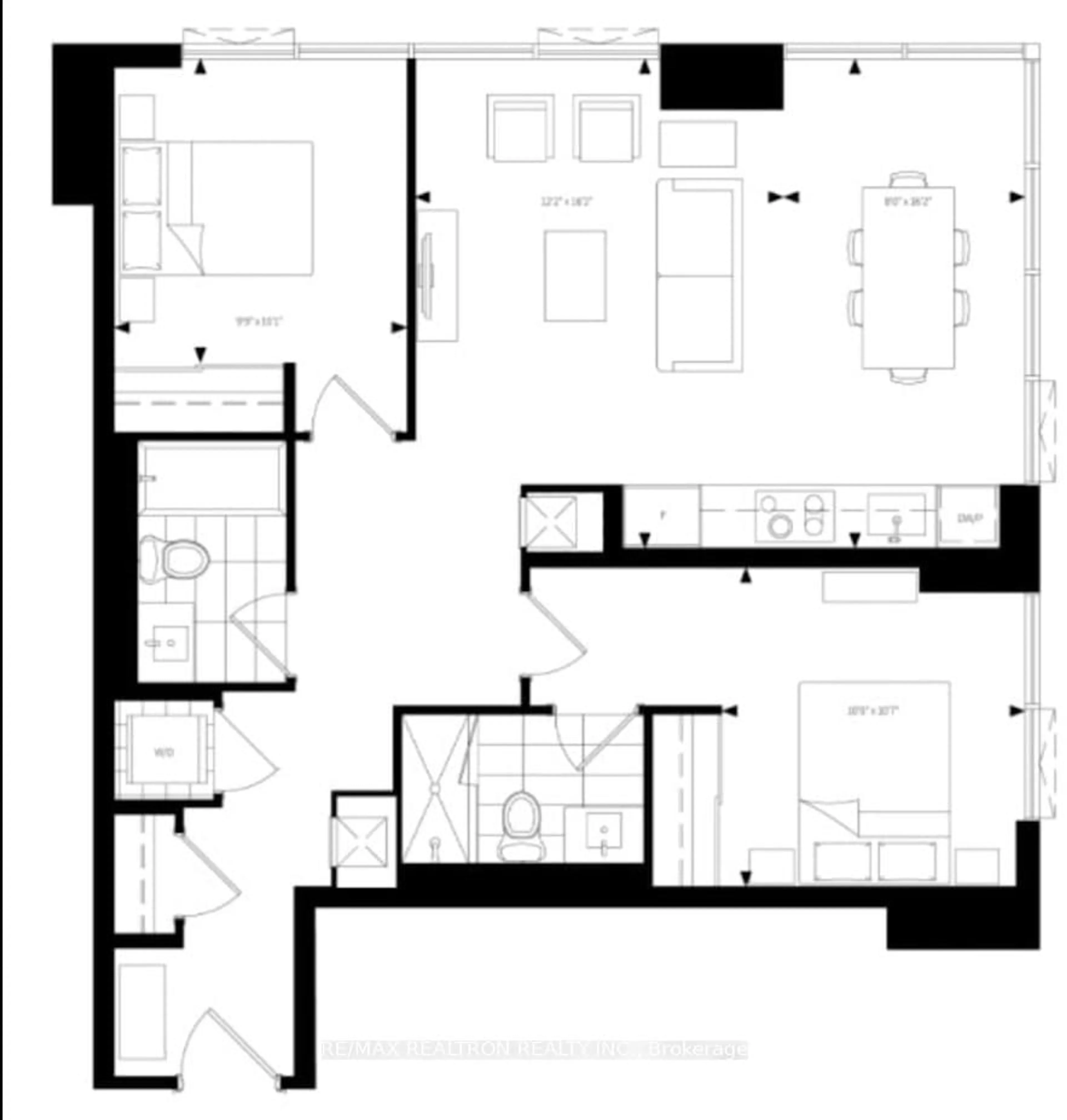 Floor plan for 635 Sherbourne St #1407, Toronto Ontario M4X 1L7