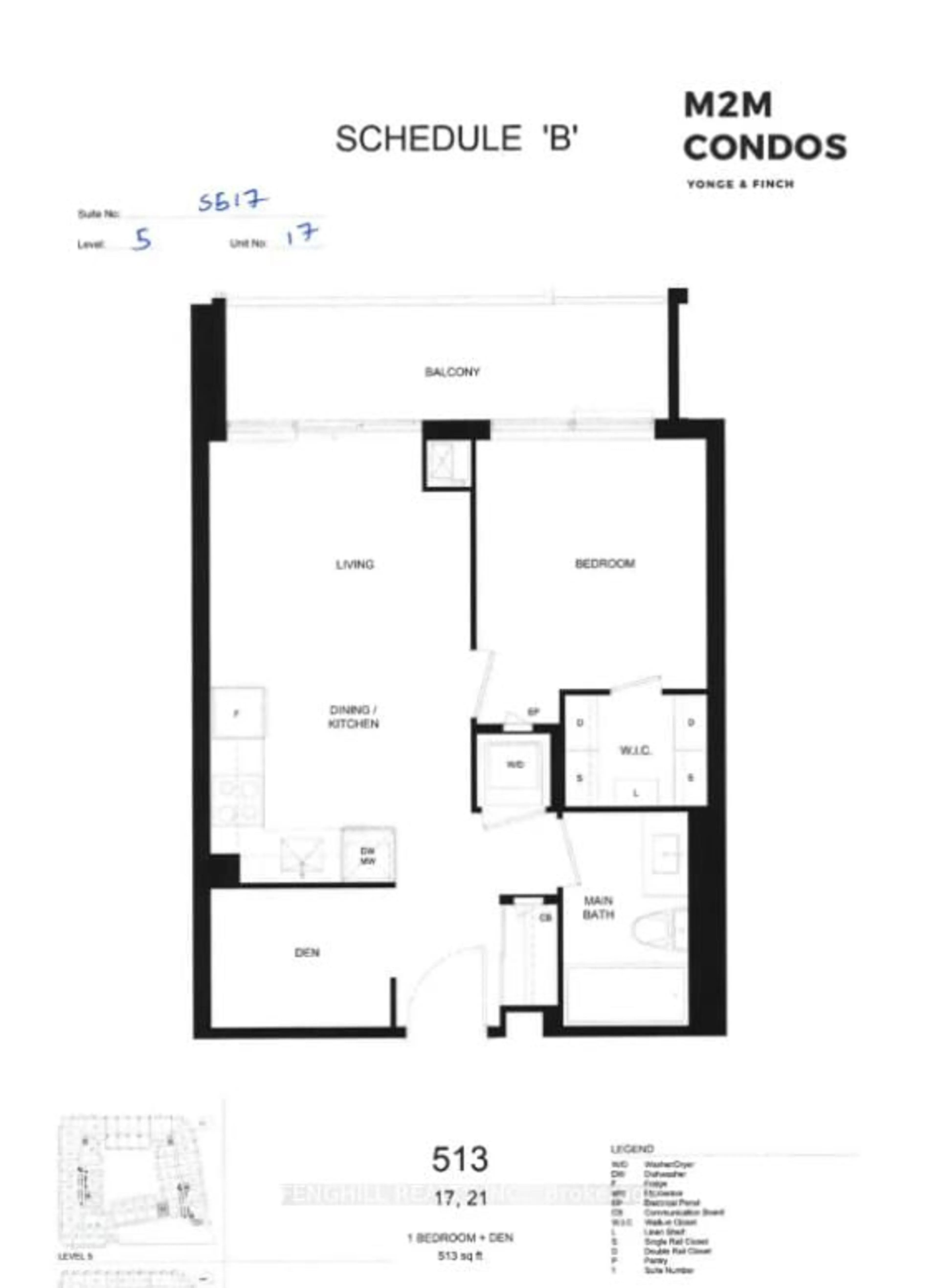 Floor plan for 8 Olympic Garden Dr #517, Toronto Ontario M2M 0B9