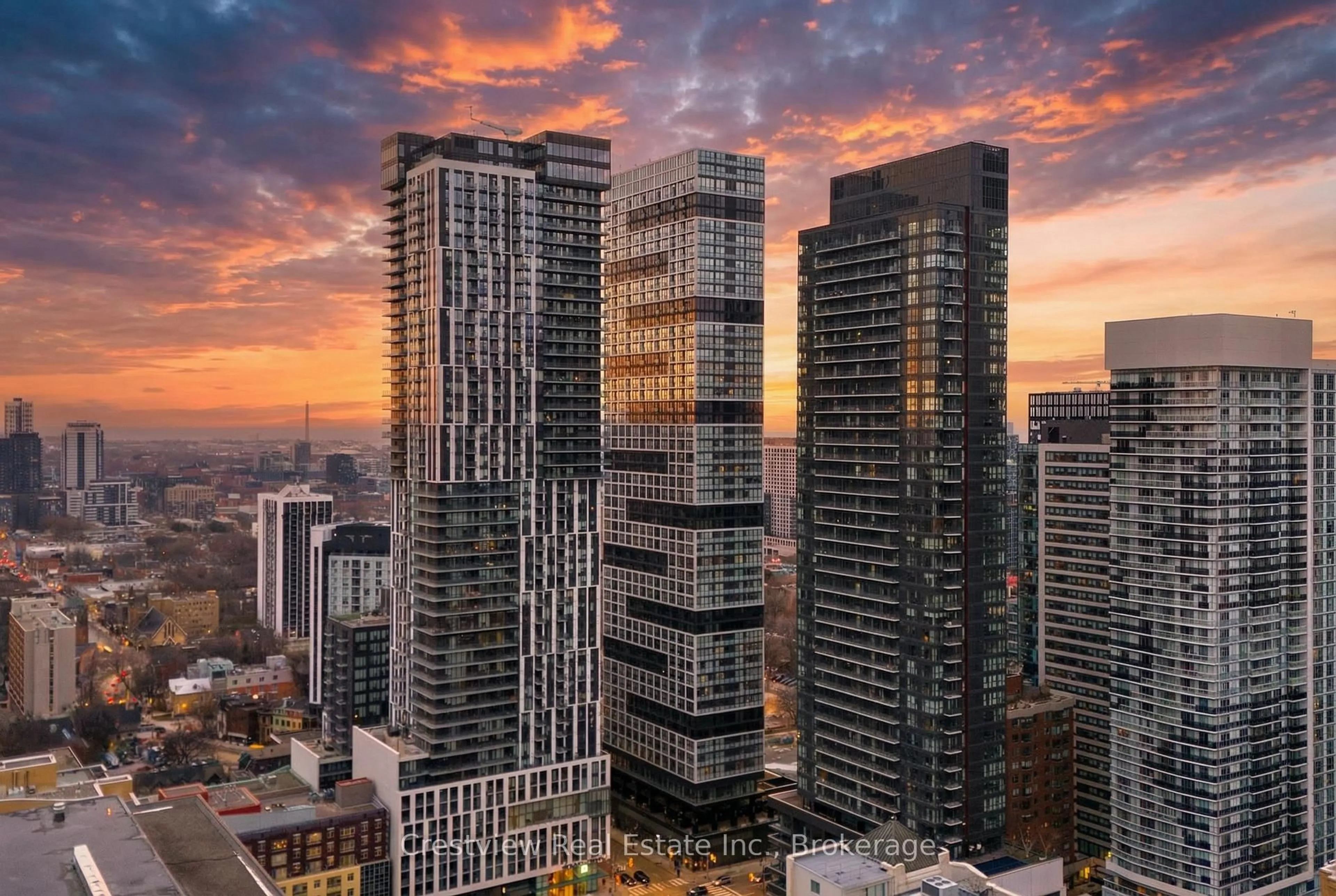 A pic from outside/outdoor area/front of a property/back of a property/a pic from drone, city buildings view from balcony for 251 Jarvis St #1025, Toronto Ontario M5B 0C3
