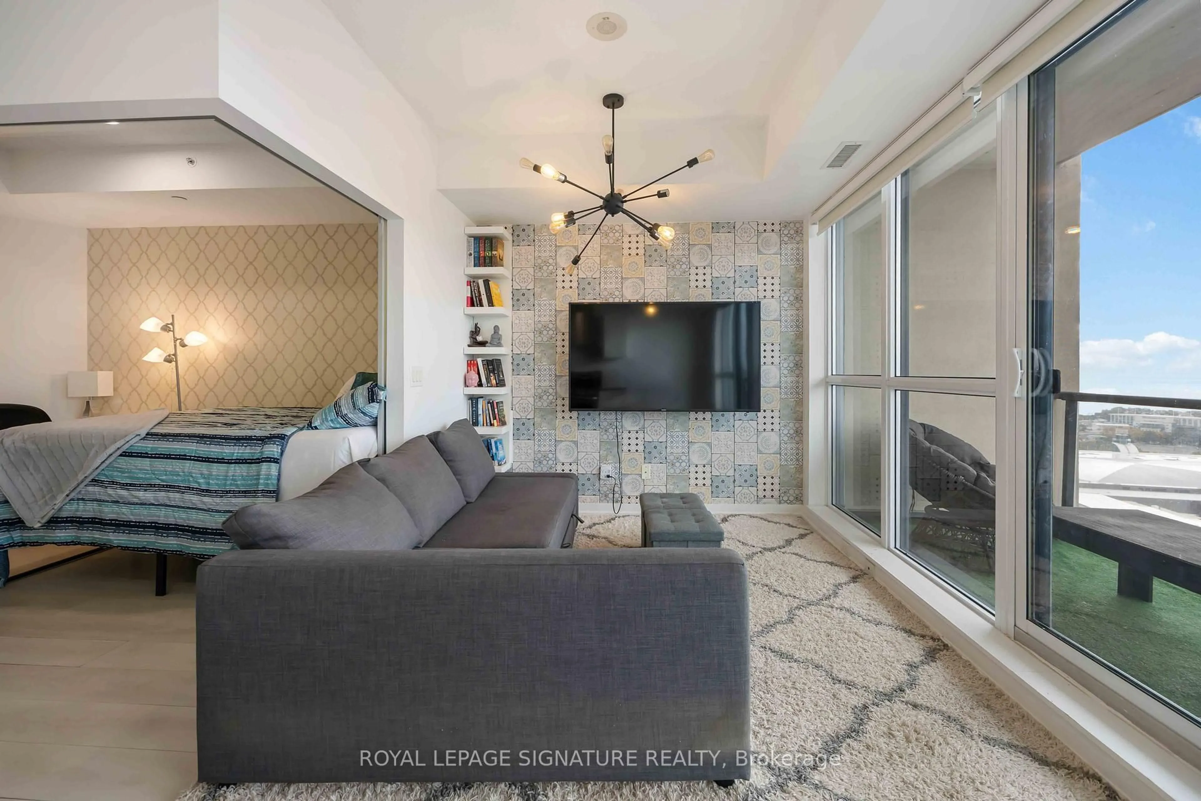 Living room with furniture, ceramic/tile floor for 51 East Liberty St #2215, Toronto Ontario M6K 3P8