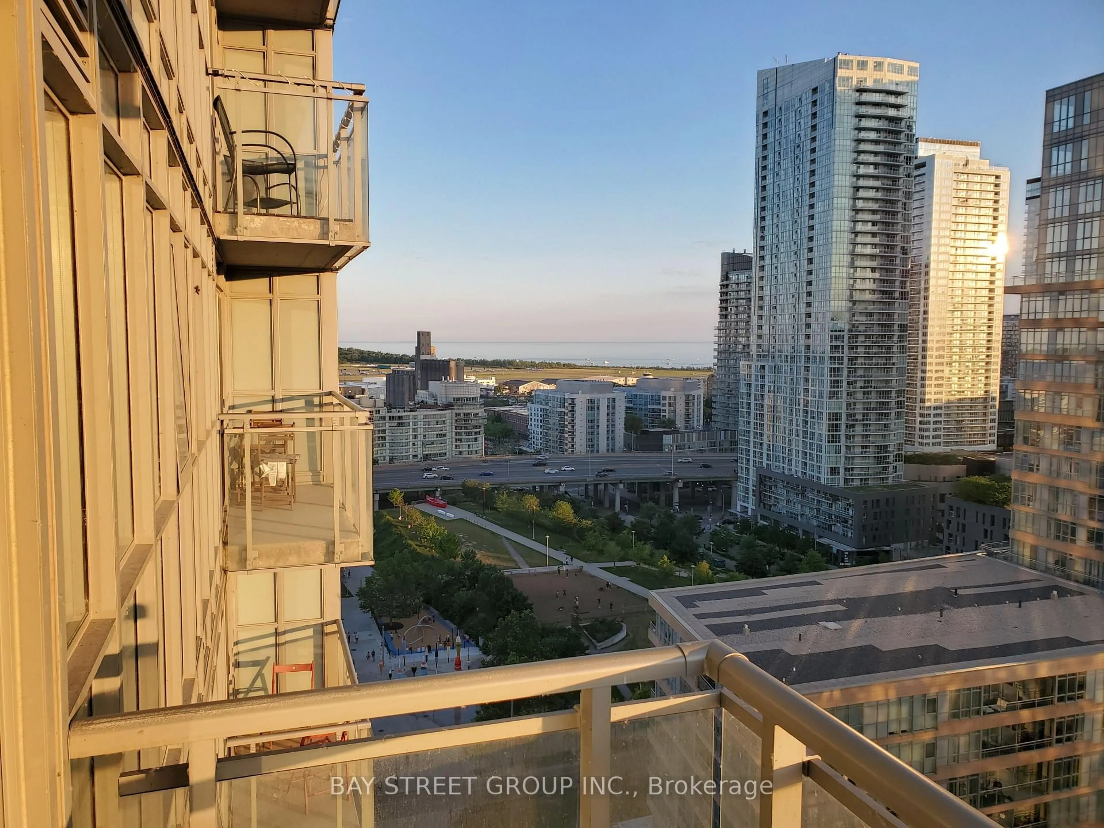 Balcony in the apartment, city buildings view from balcony for 15 Iceboat Terr #2011, Toronto Ontario M5V 4A5