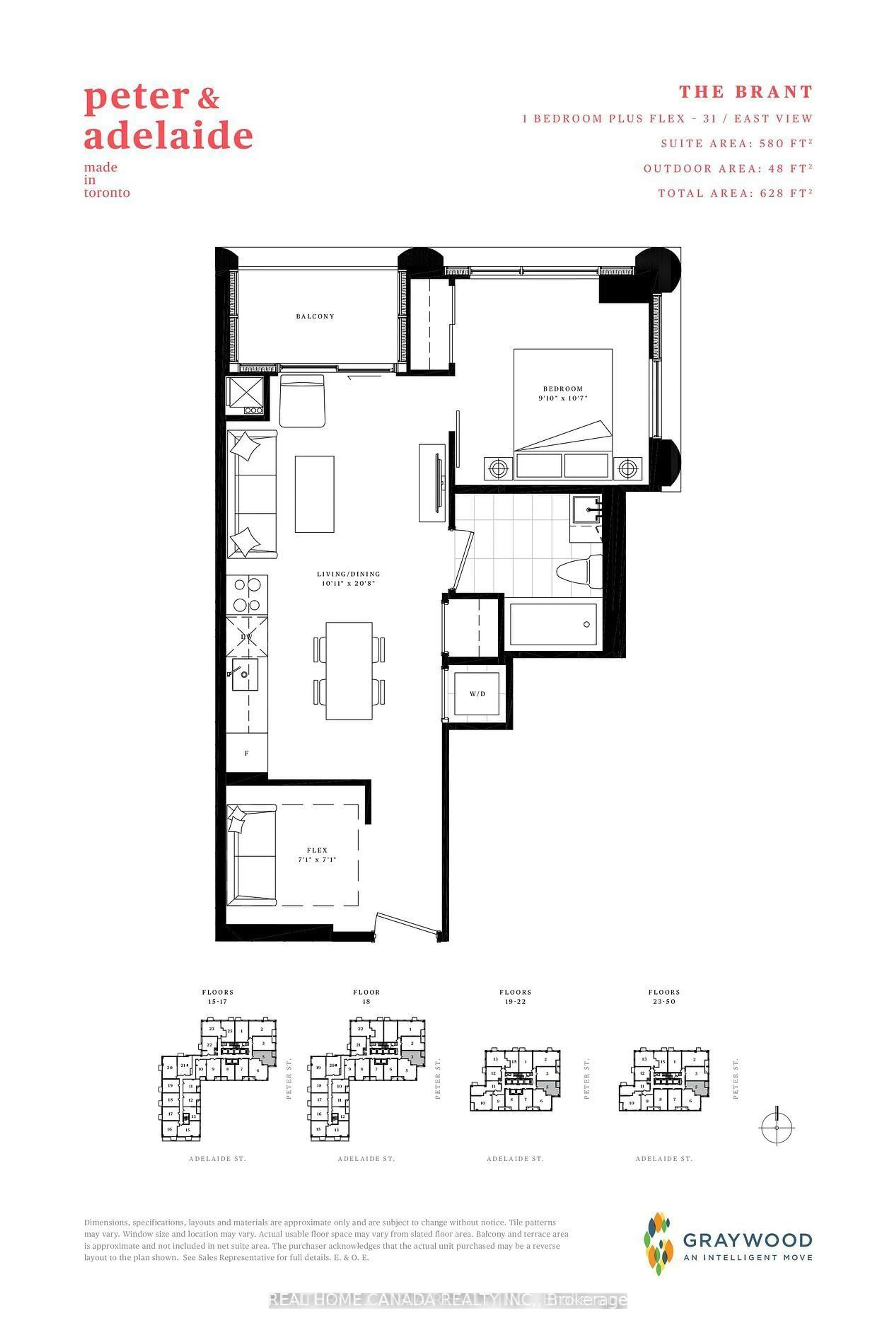 Floor plan for 108 Peter St #1803, Toronto Ontario M5V 0W2