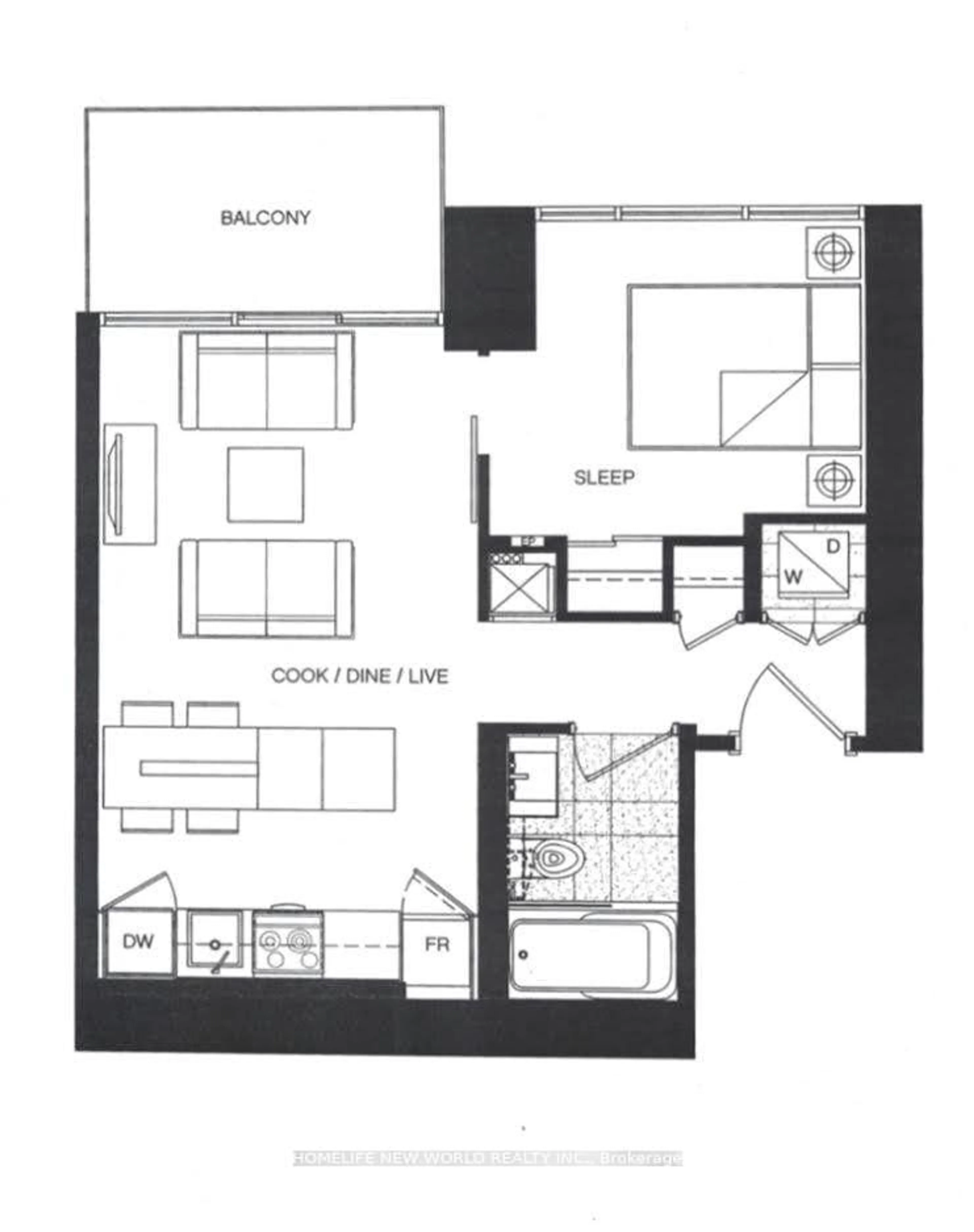 Floor plan for 5 St. Joseph St #4001, Toronto Ontario M4Y 0B6