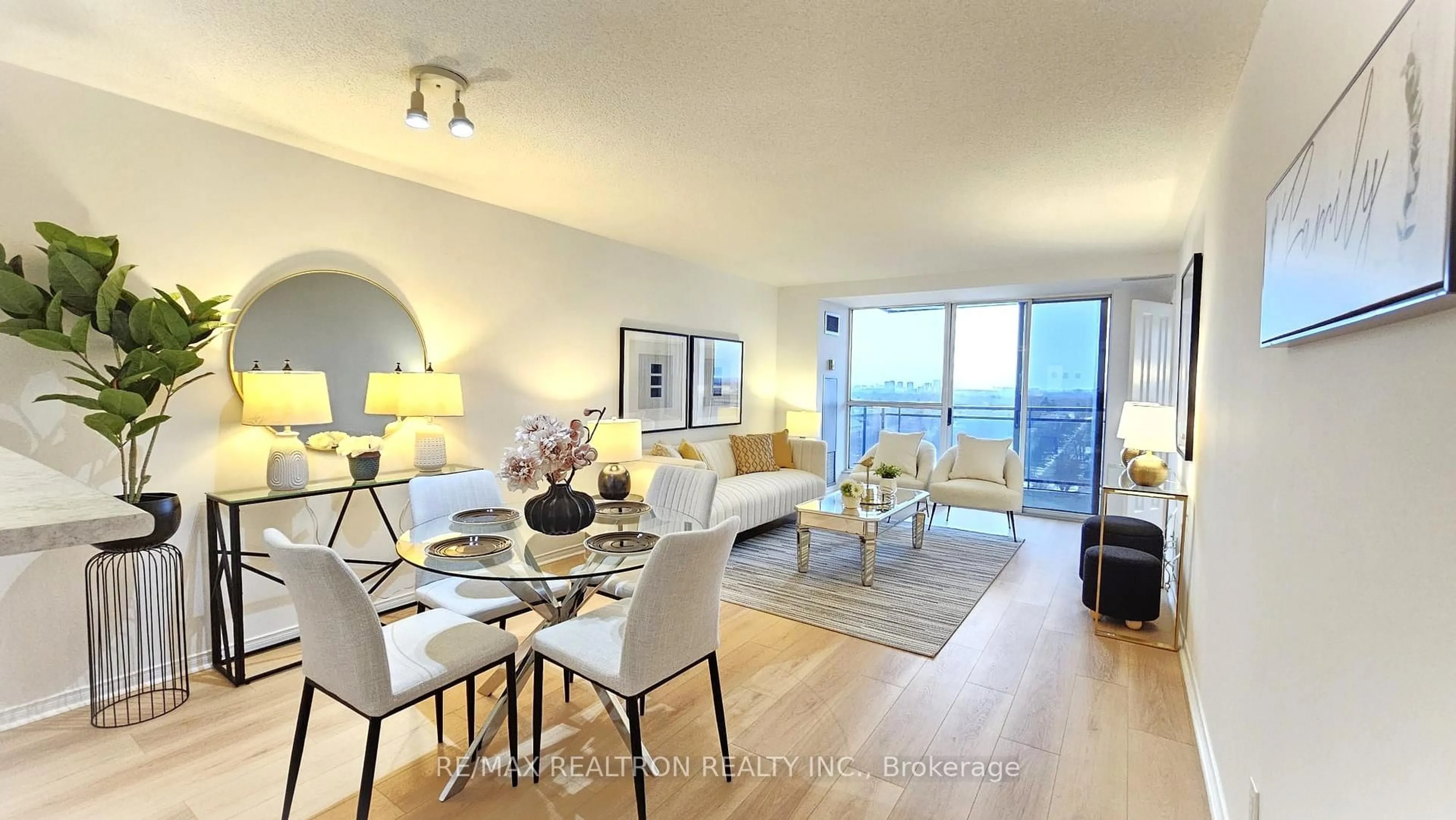 Living room with furniture, wood/laminate floor for 28 Hollywood Ave #PH03, Toronto Ontario M2N 6S4