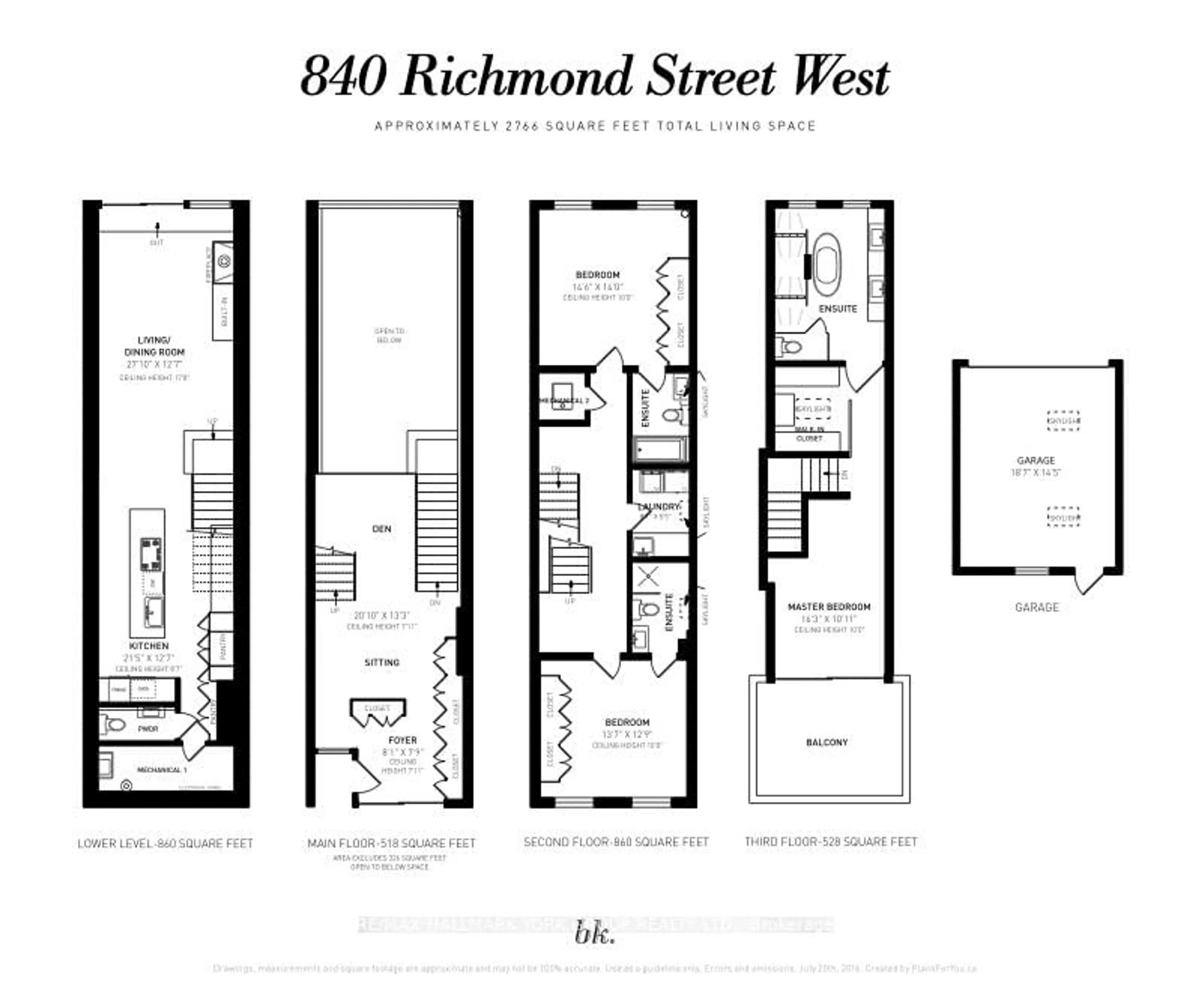 Floor plan for 840 Richmond St, Toronto Ontario M6J 1C9