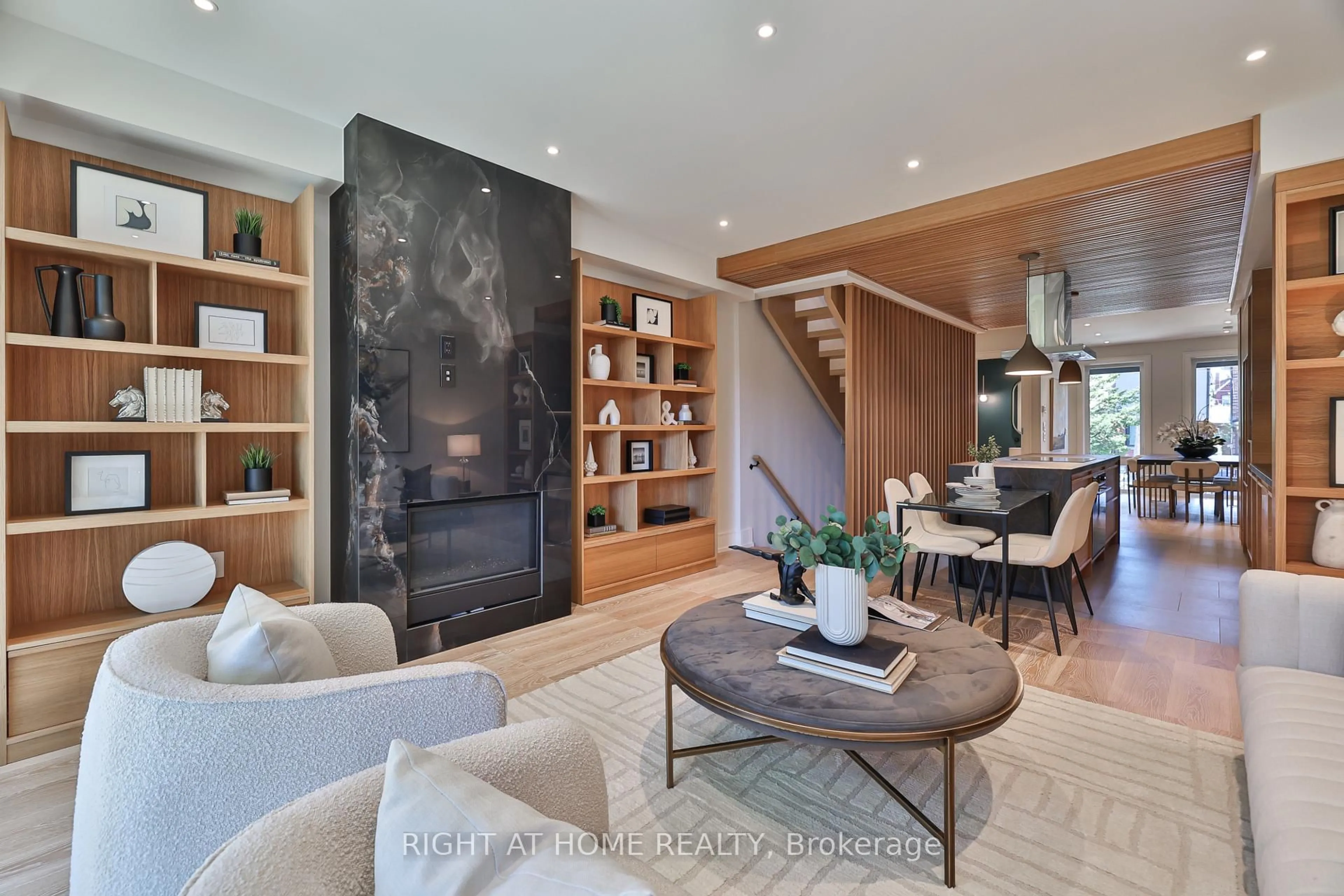 Living room with furniture, wood/laminate floor for 444 Roxton Rd, Toronto Ontario M6G 3R4