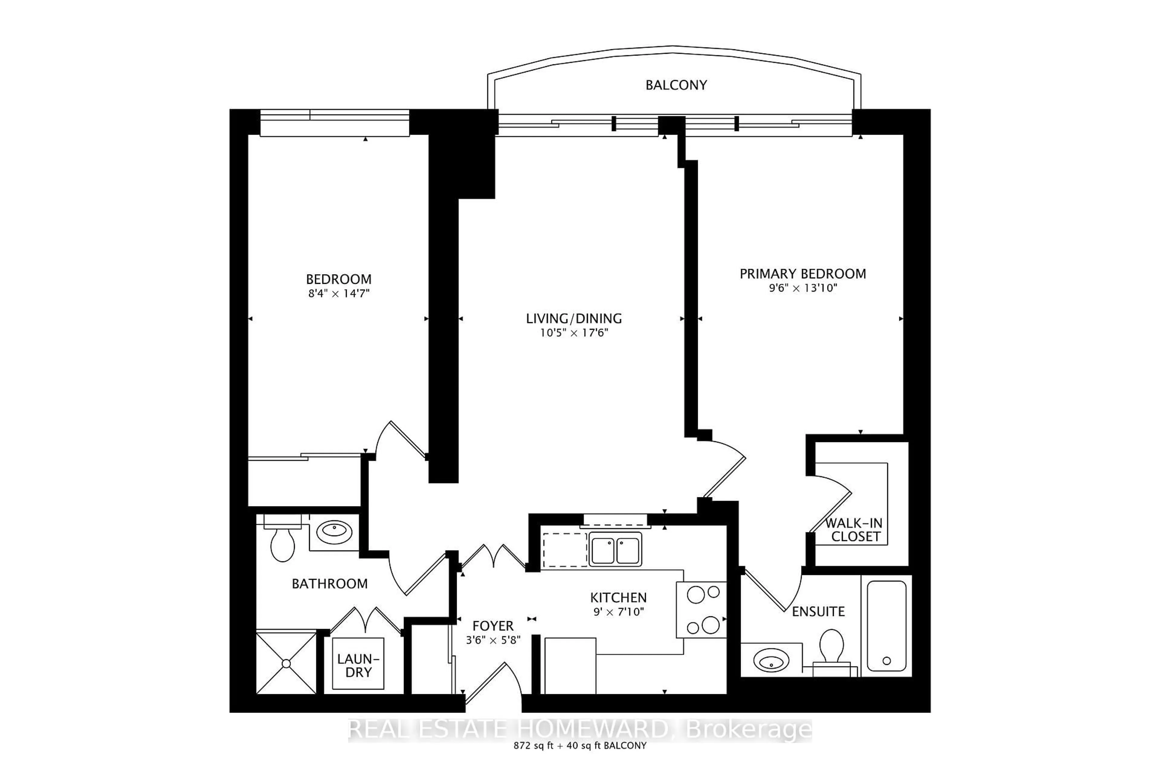Floor plan for 109 Front St #1111, Toronto Ontario M5A 4P7