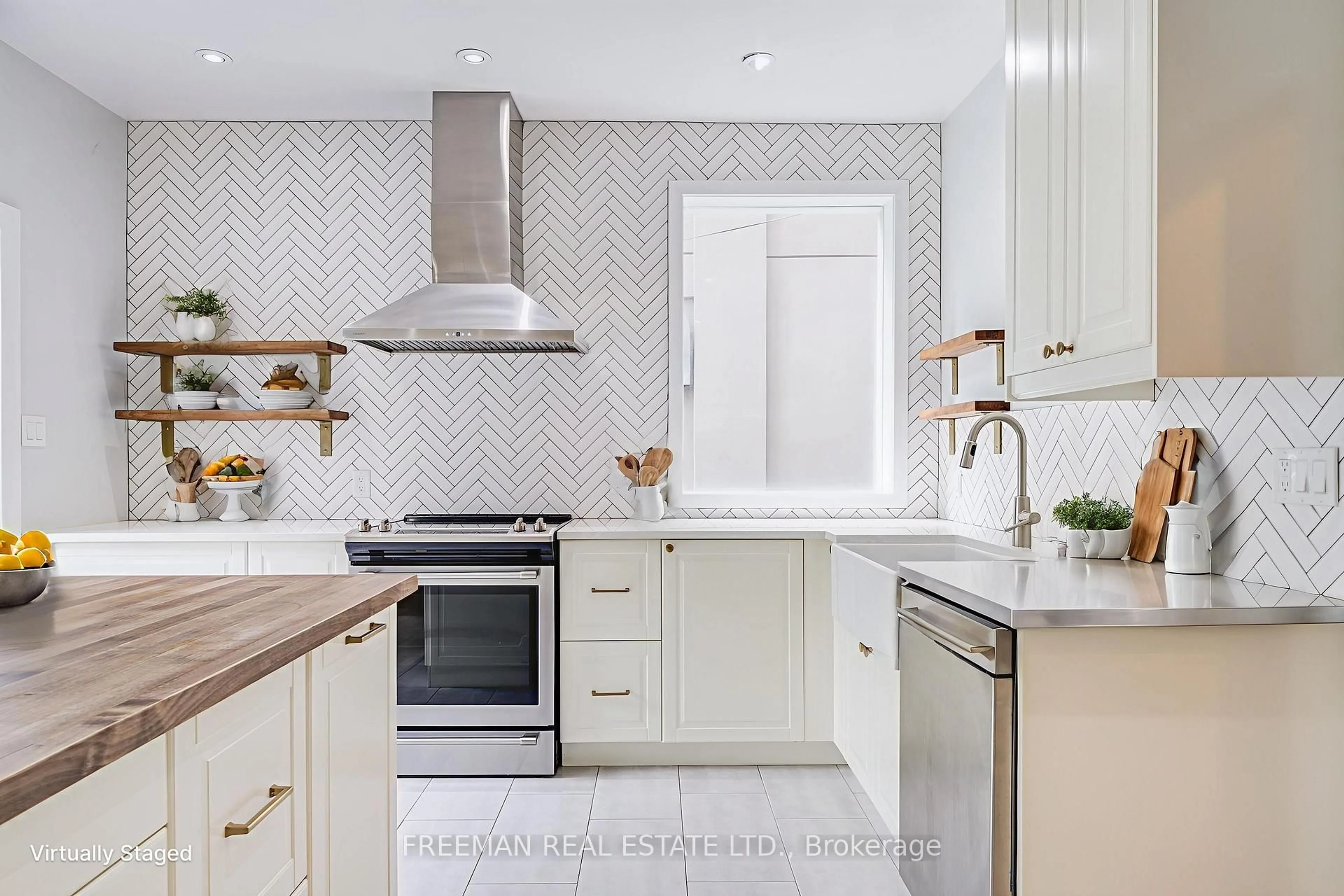 Contemporary kitchen, ceramic/tile floor for 555 Markham St, Toronto Ontario M6G 2L6