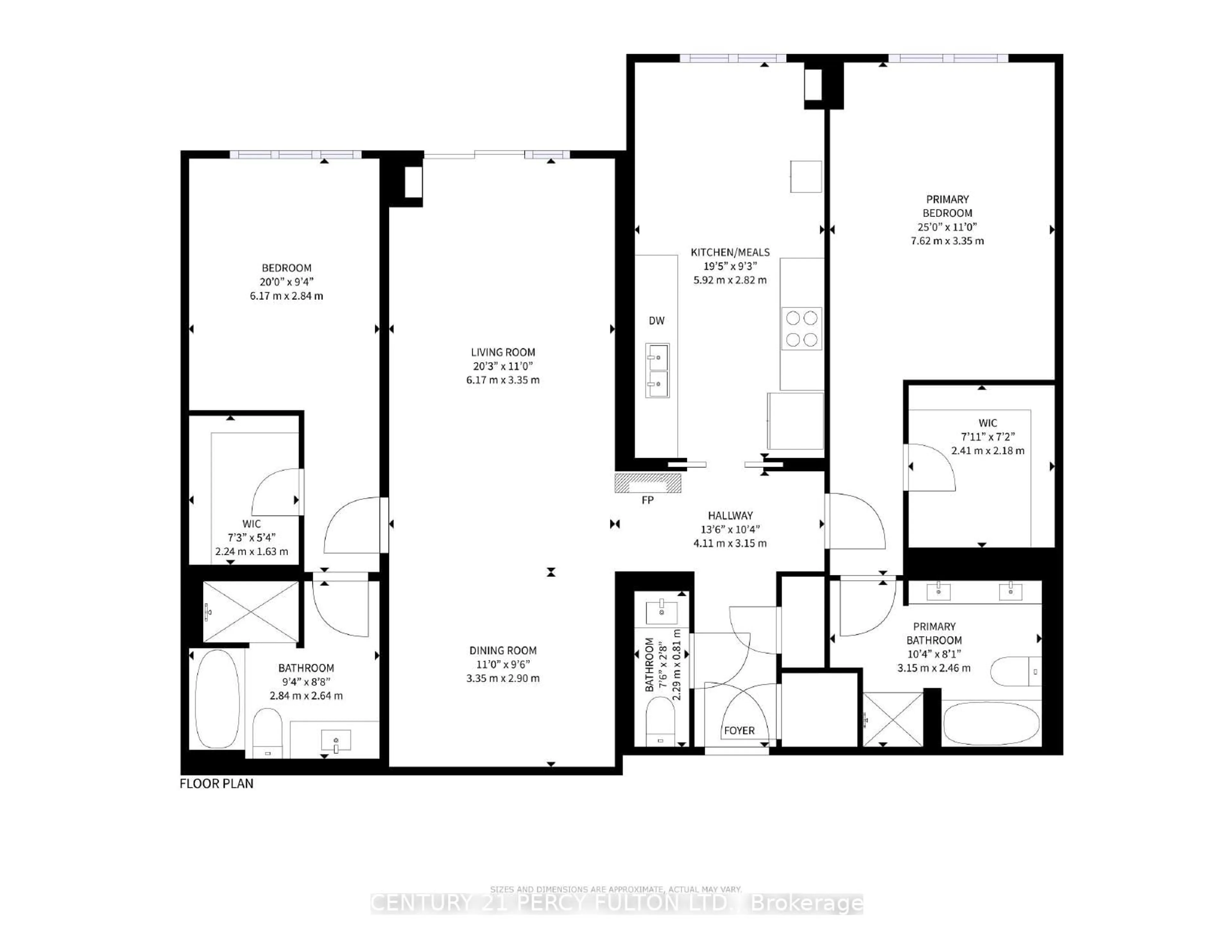 Floor plan for 23 Rean Dr #405, Toronto Ontario M2K 0A5