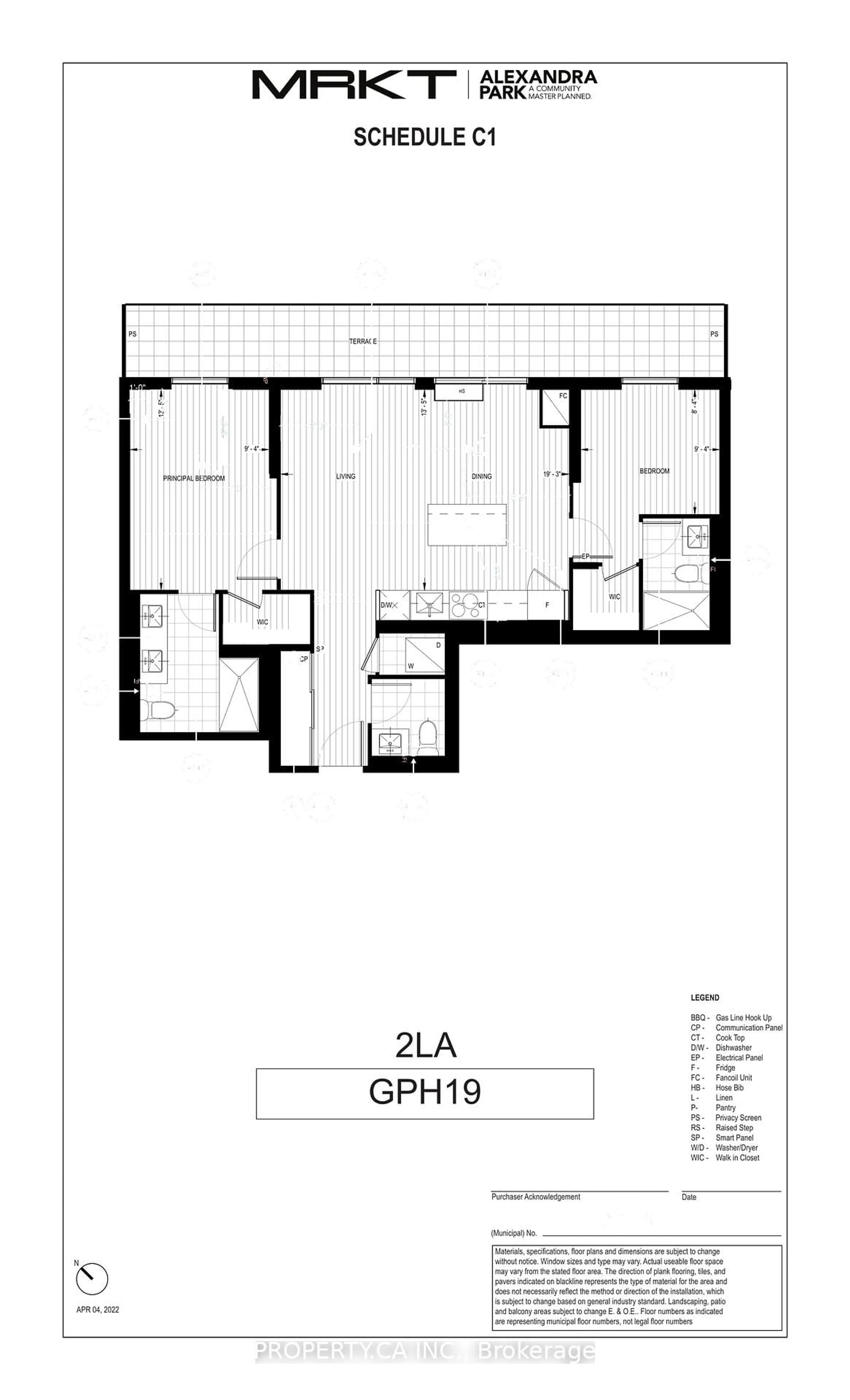 Floor plan for 115 Denison Ave #GPH19, Toronto Ontario M5T 2N1