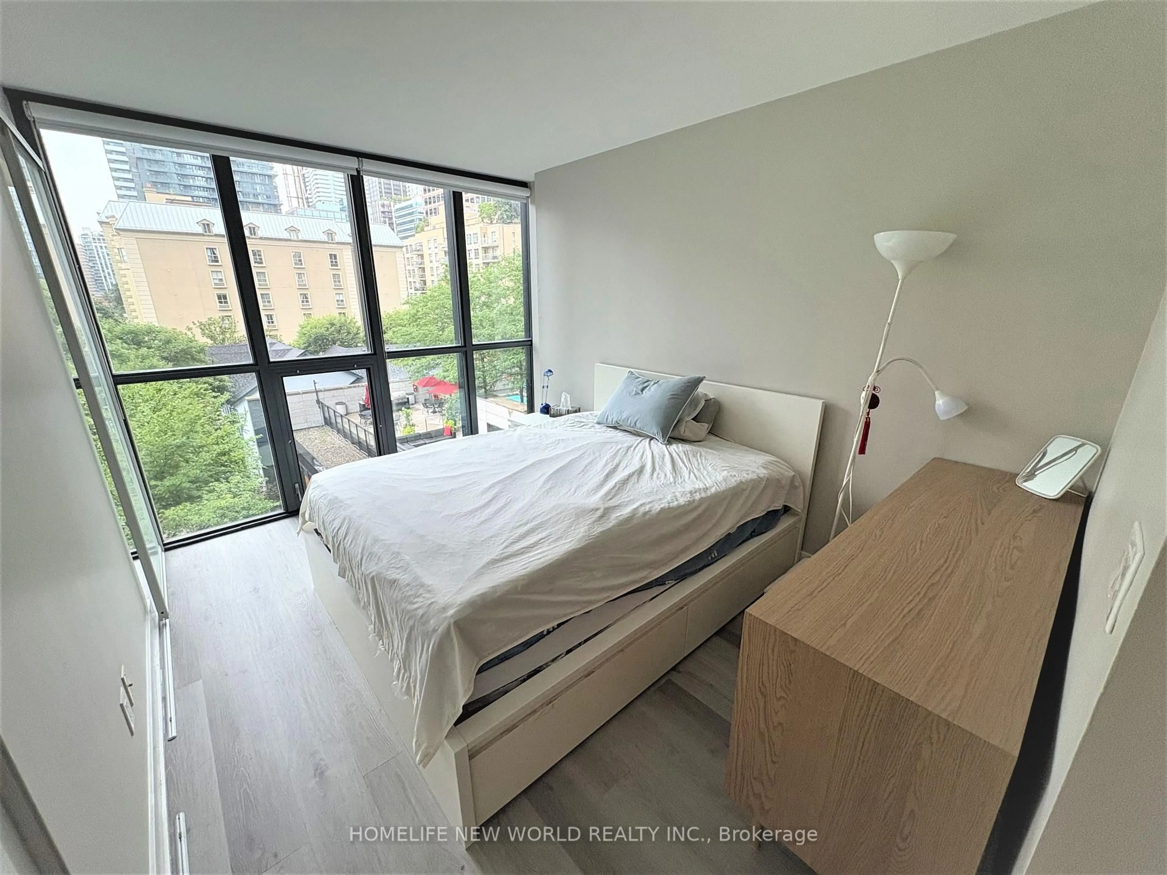 Bedroom with bed, floor is not visible for 110 Charles St #503, Toronto Ontario M4Y 1T5