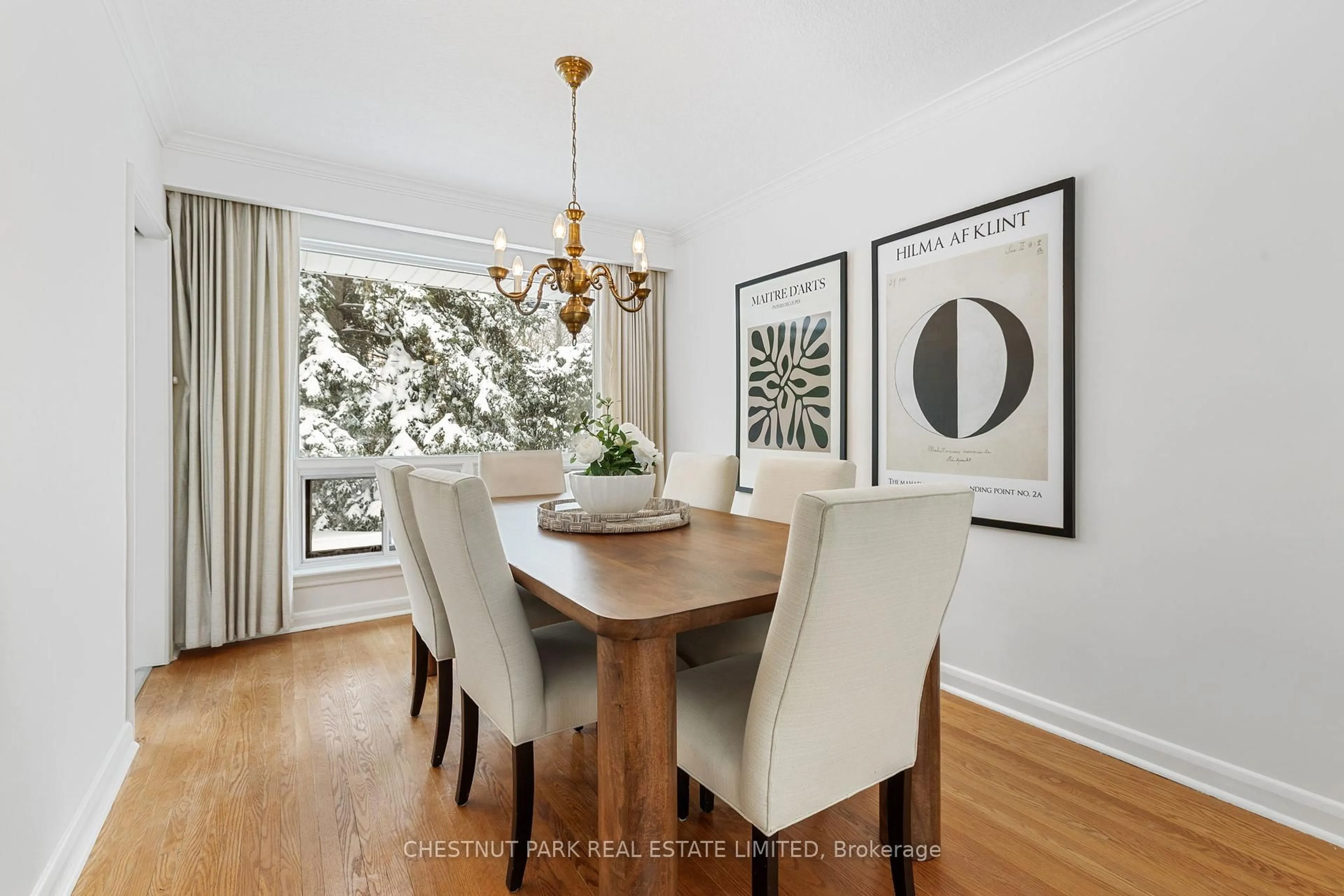 Dining room, wood/laminate floor for 72 Wallingford Rd, Toronto Ontario M3A 2T9