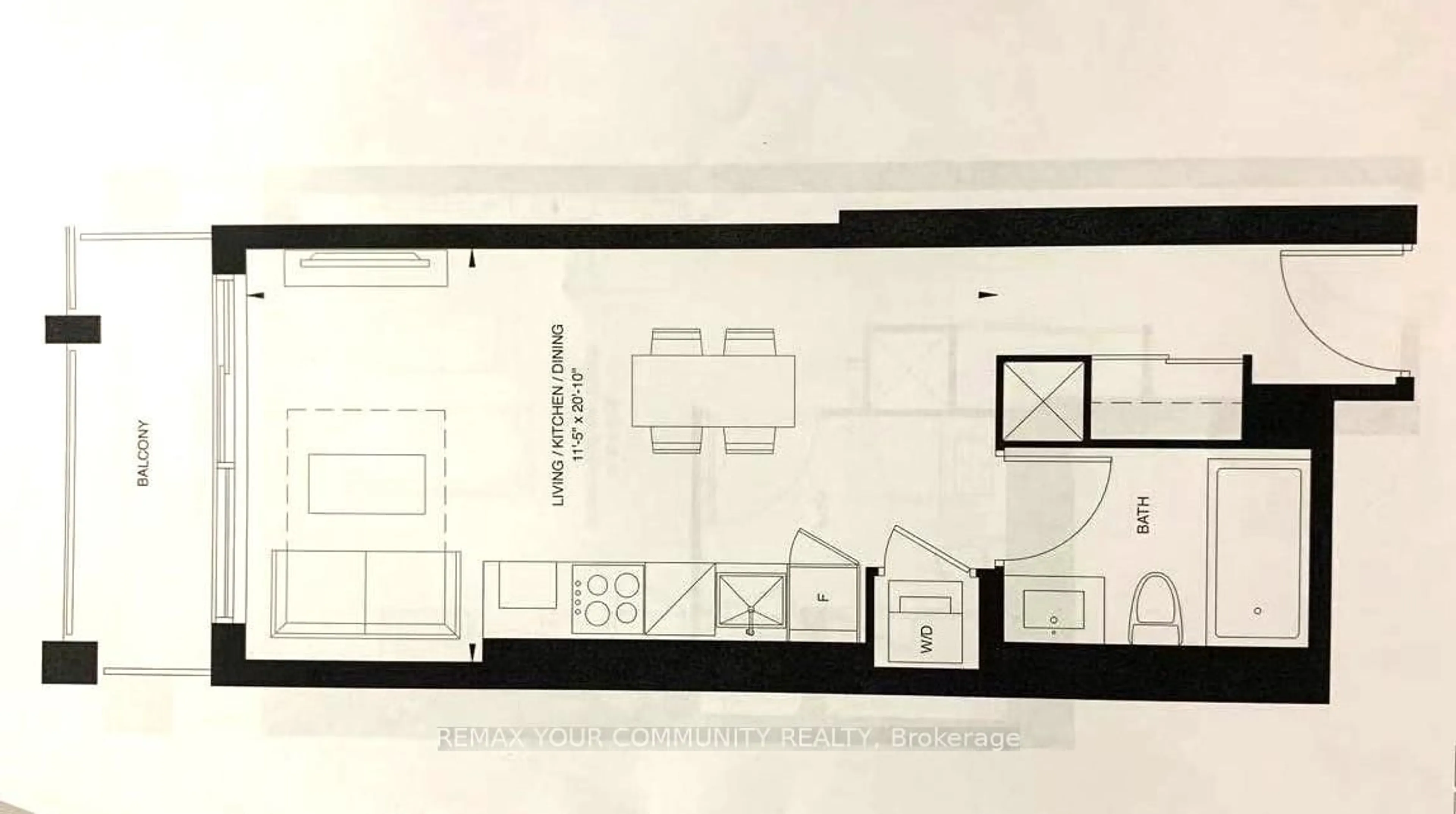 Floor plan for 2020 Bathurst St #1016, Toronto Ontario M5P 0A6