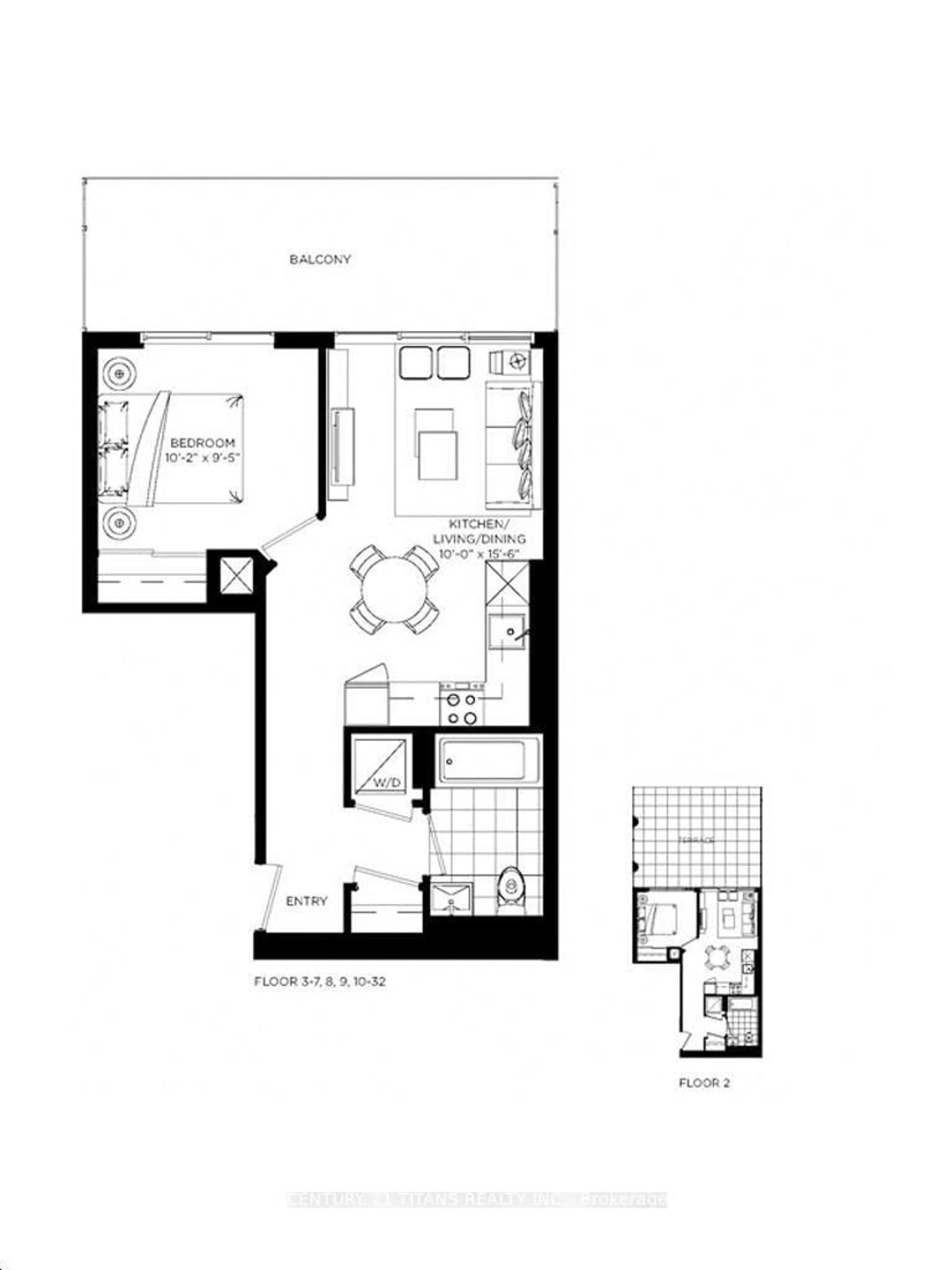Floor plan for 50 O'neill Rd #2106, Toronto Ontario M3C 0R1