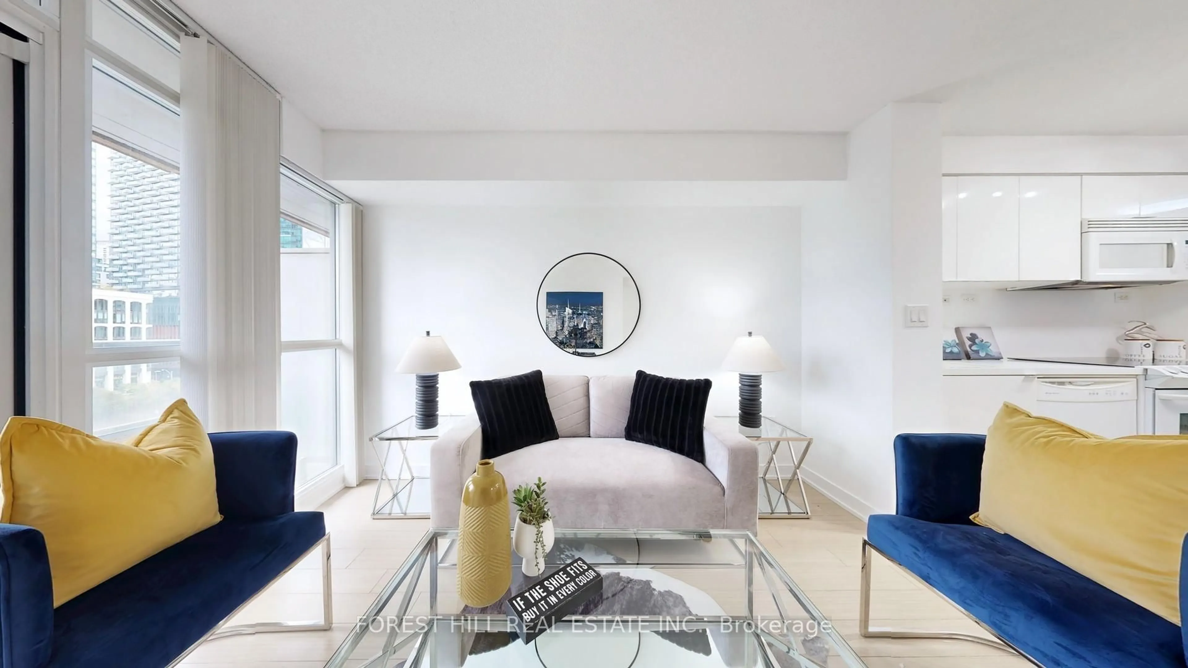 Living room with furniture, unknown for 10 Capreol Crt #743, Toronto Ontario M5V 4B3