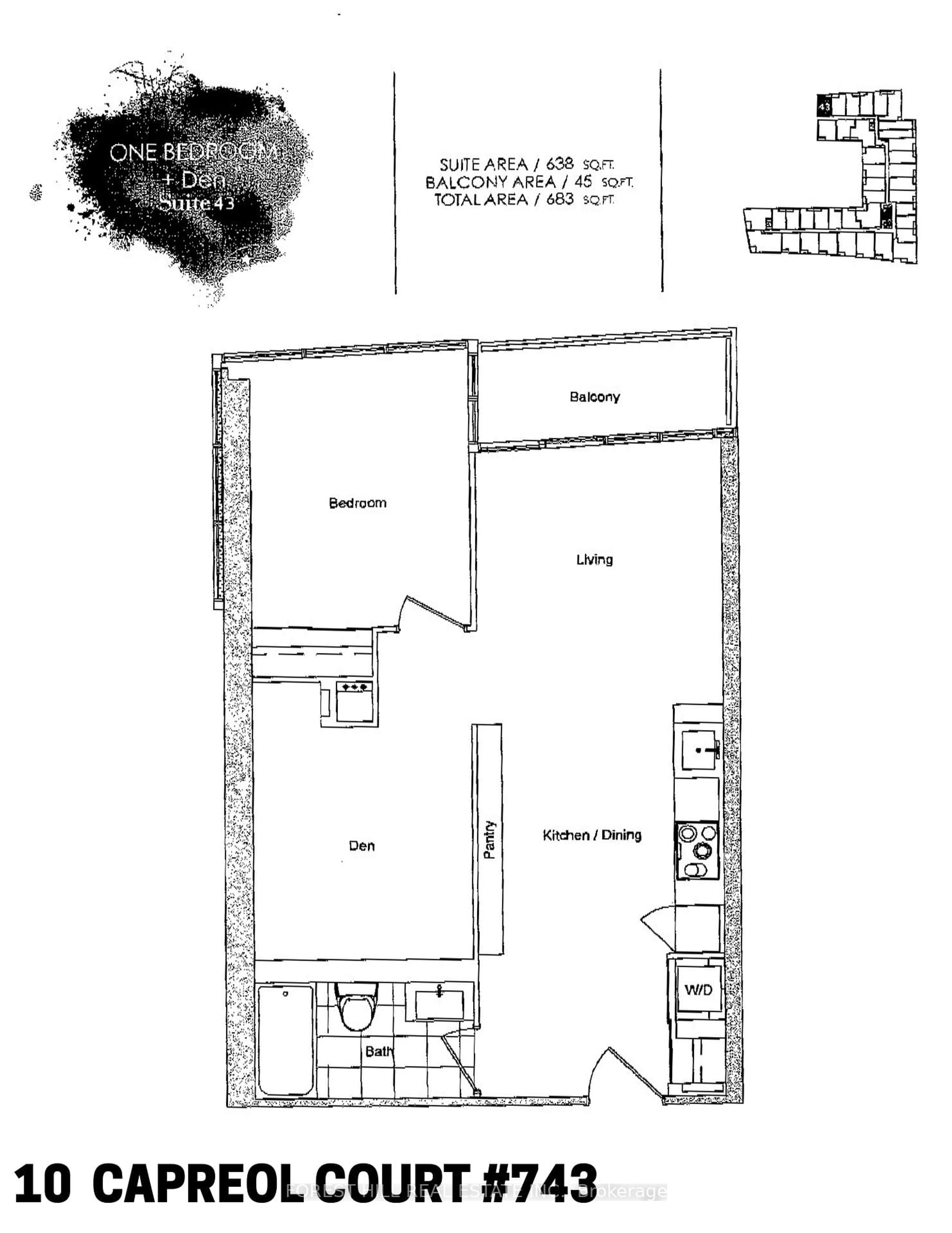 Floor plan for 10 Capreol Crt #743, Toronto Ontario M5V 4B3
