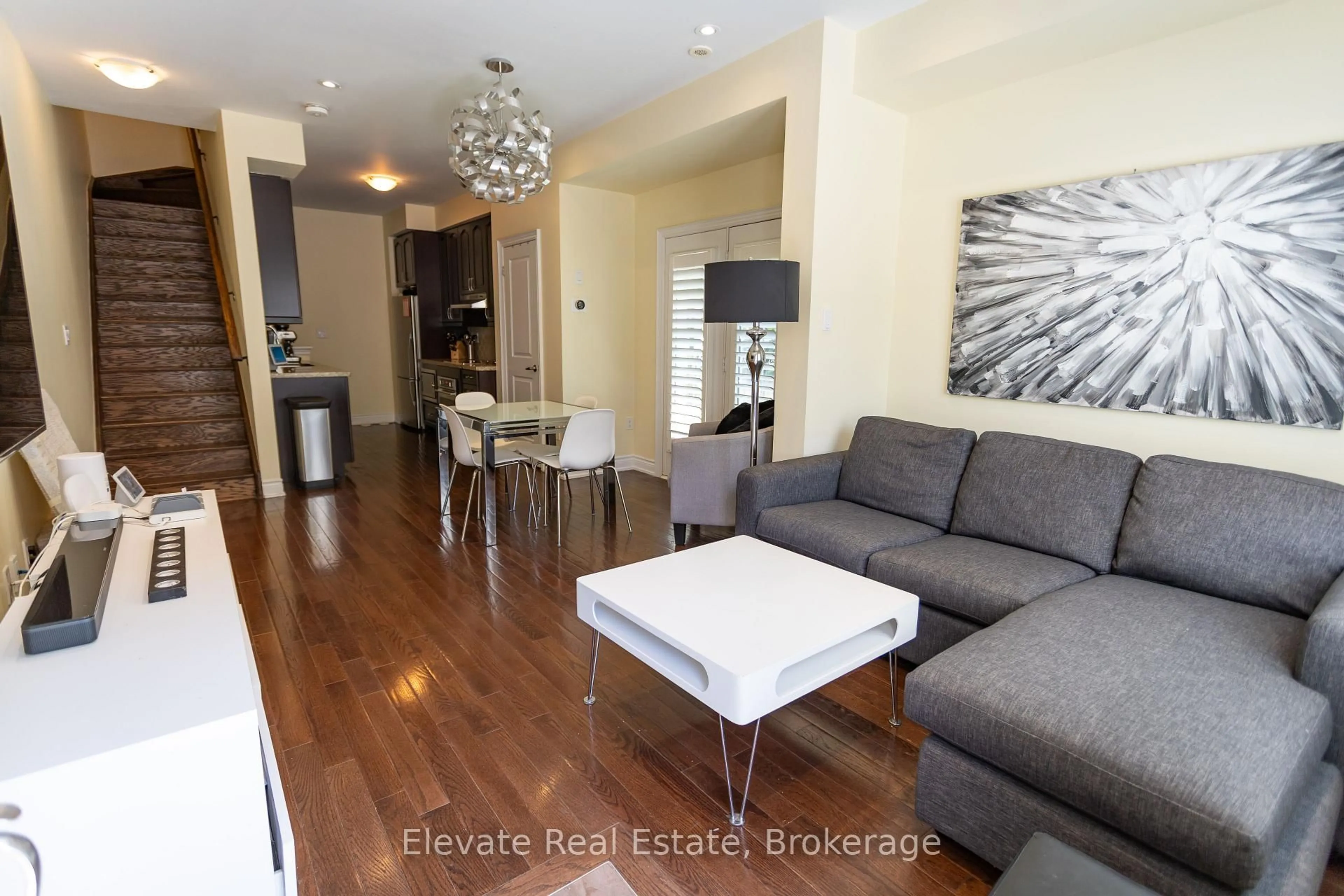 Living room with furniture, wood/laminate floor for 1 Hargrave Lane #1, Toronto Ontario M4N 0A4