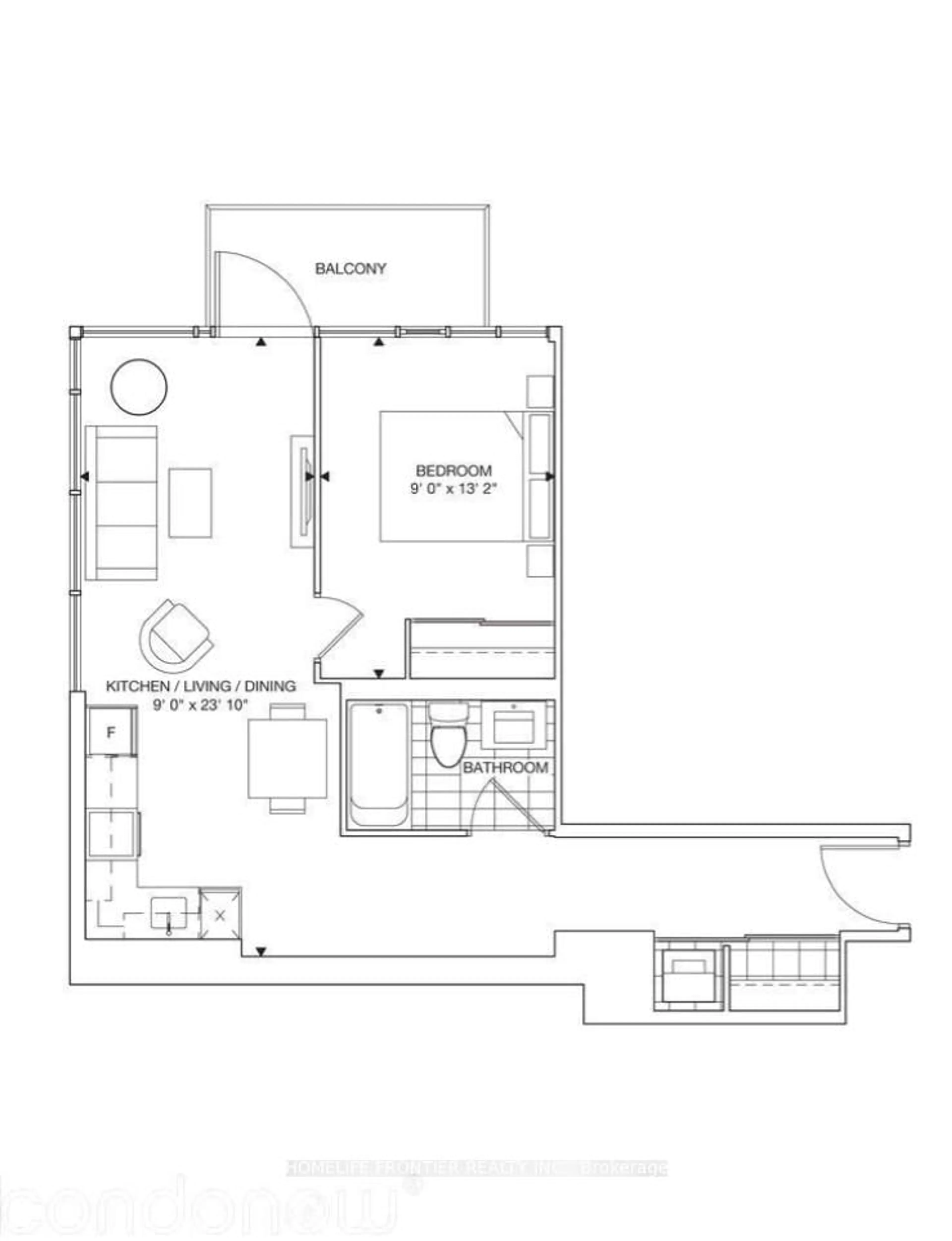 Floor plan for 87 Peter St #4206, Toronto Ontario M5V 0P1