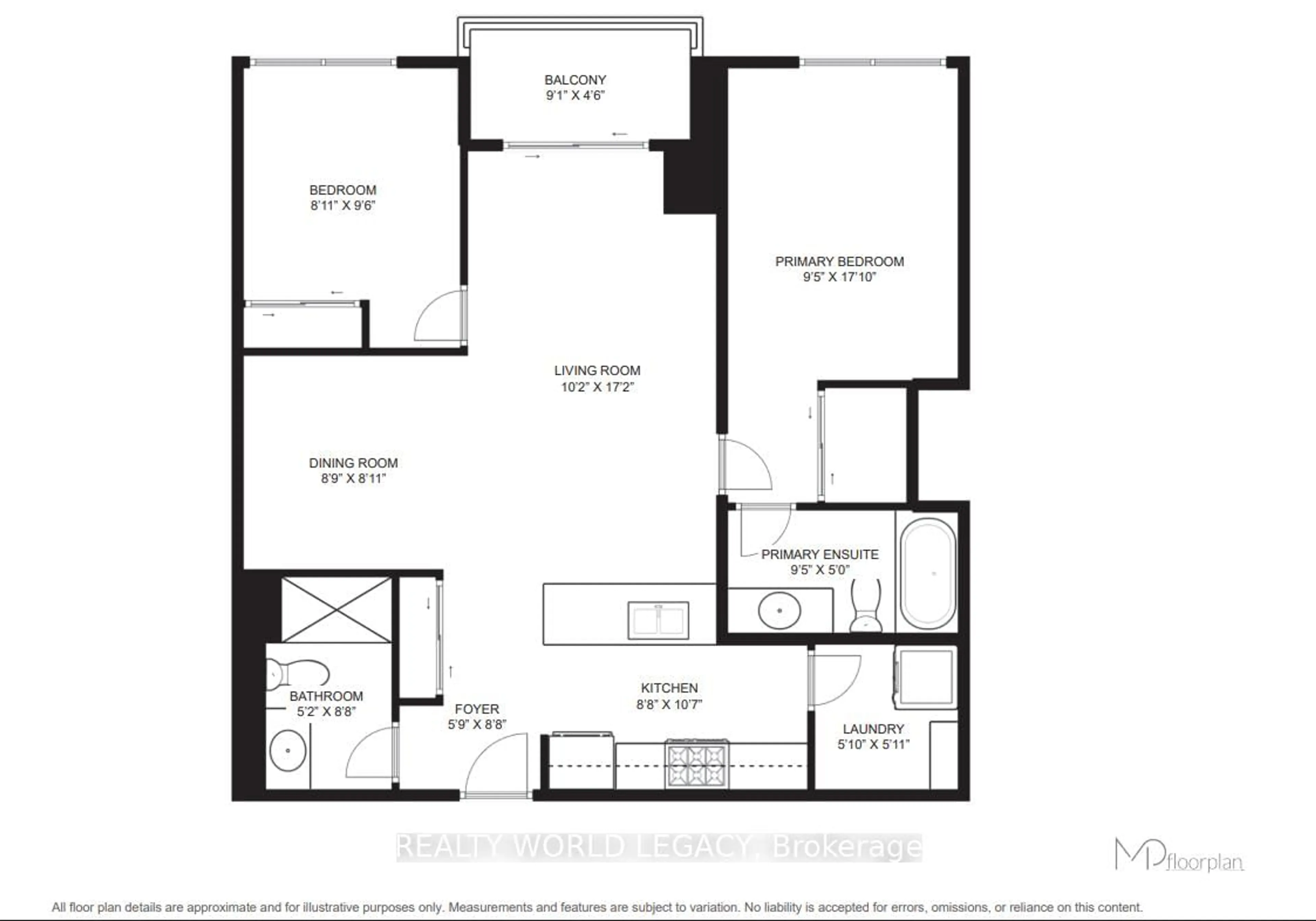 Floor plan for 1720 Eglinton Ave #610, Toronto Ontario M4A 2X8
