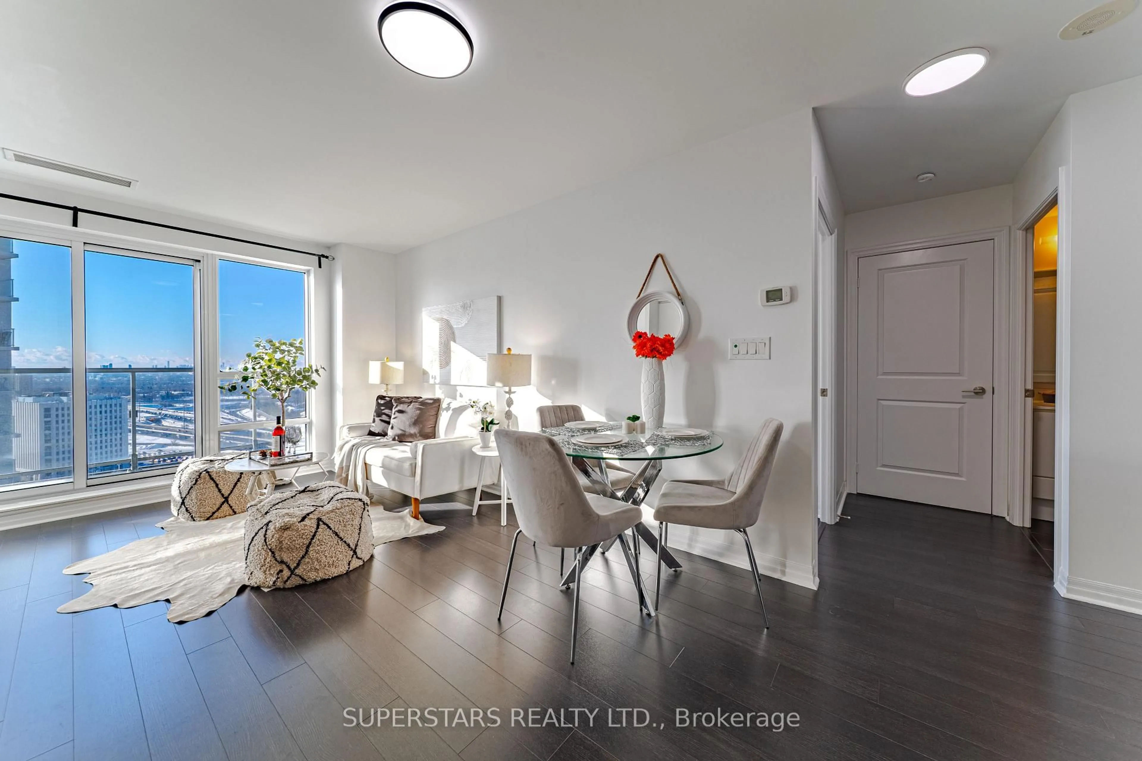 Dining room, wood/laminate floor for 2015 Sheppard Ave #2211, Toronto Ontario M2J 0B3