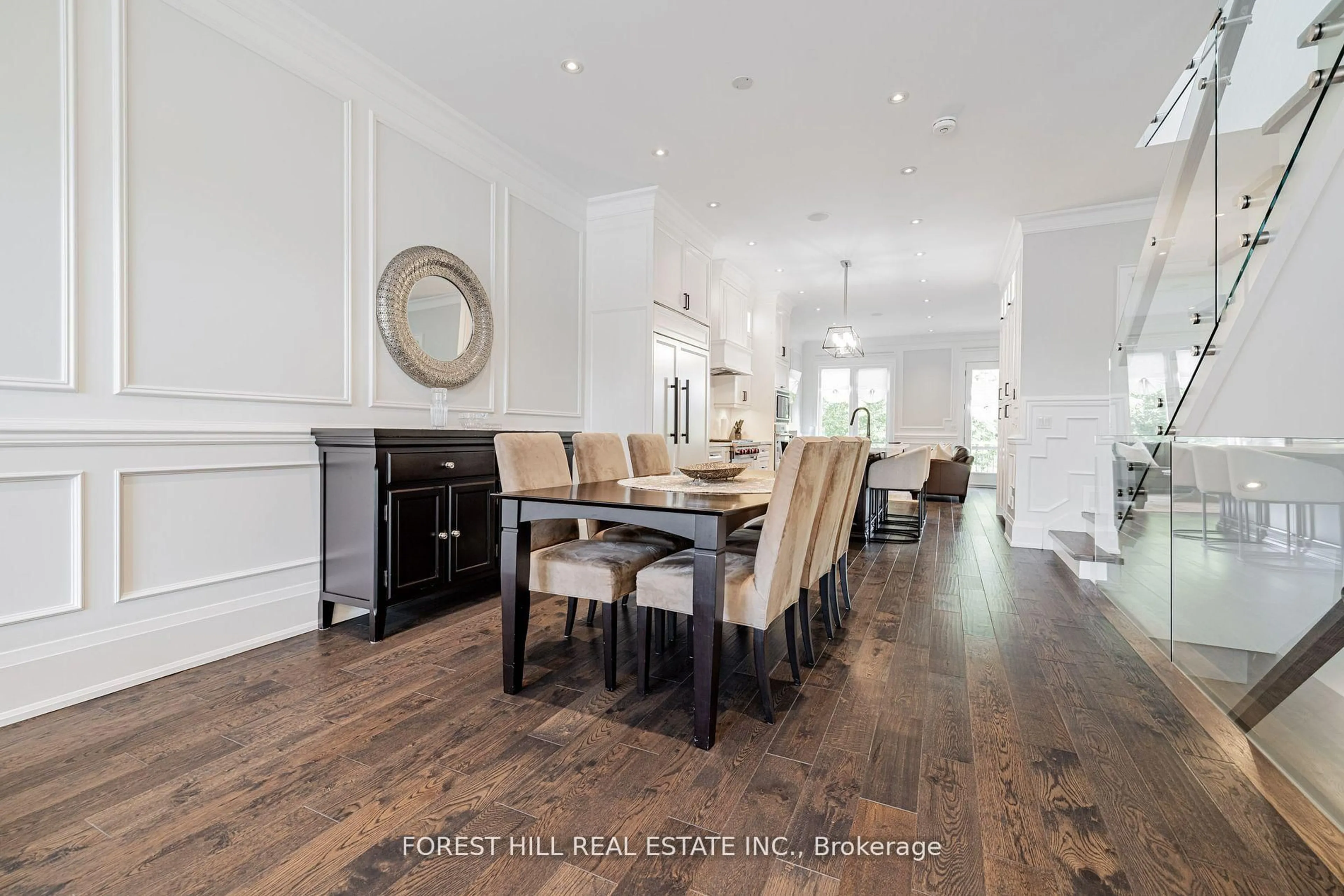 Dining room, wood/laminate floor for 117 Harlandale Ave, Toronto Ontario M2N 1P2