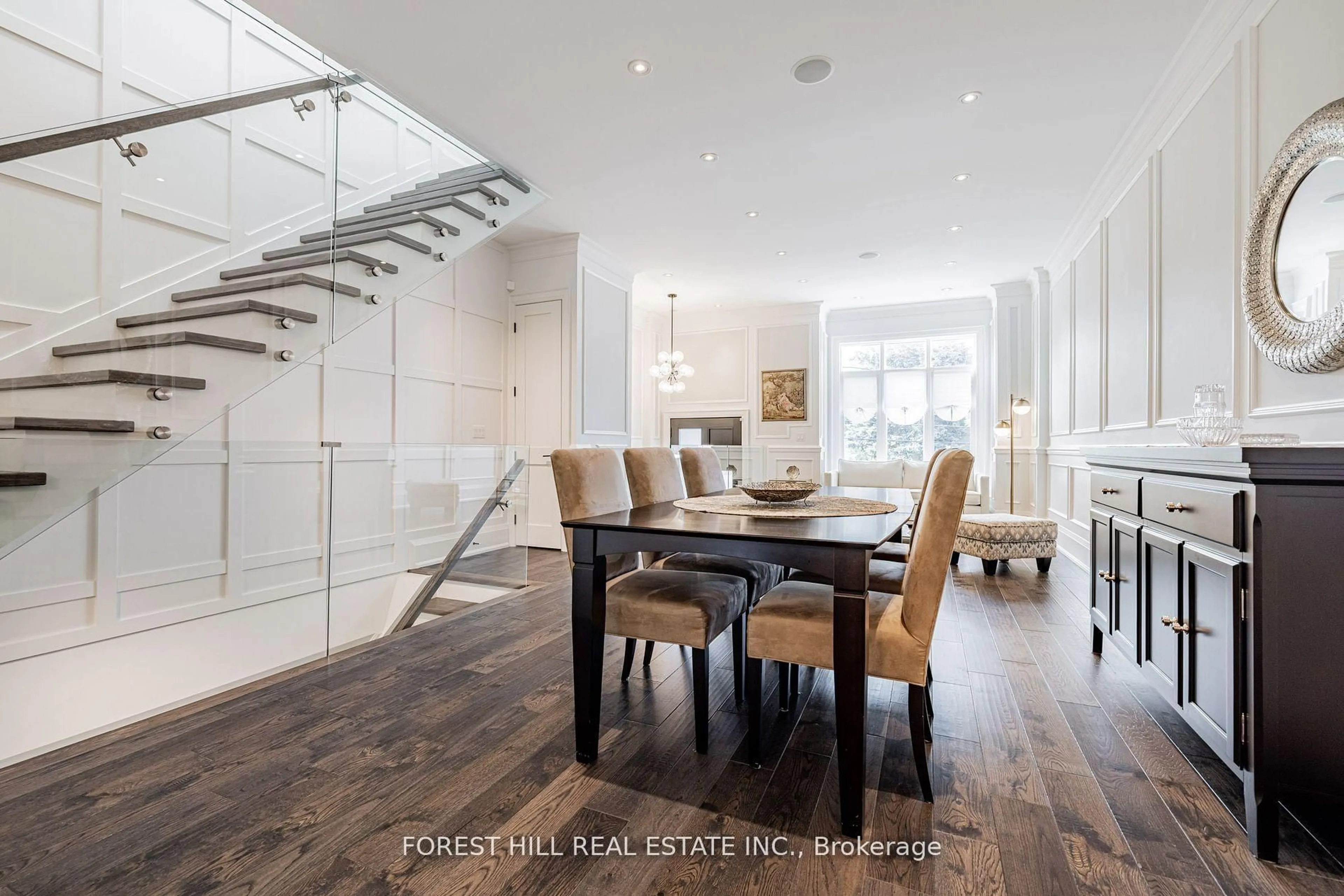 Dining room, wood/laminate floor for 117 Harlandale Ave, Toronto Ontario M2N 1P2