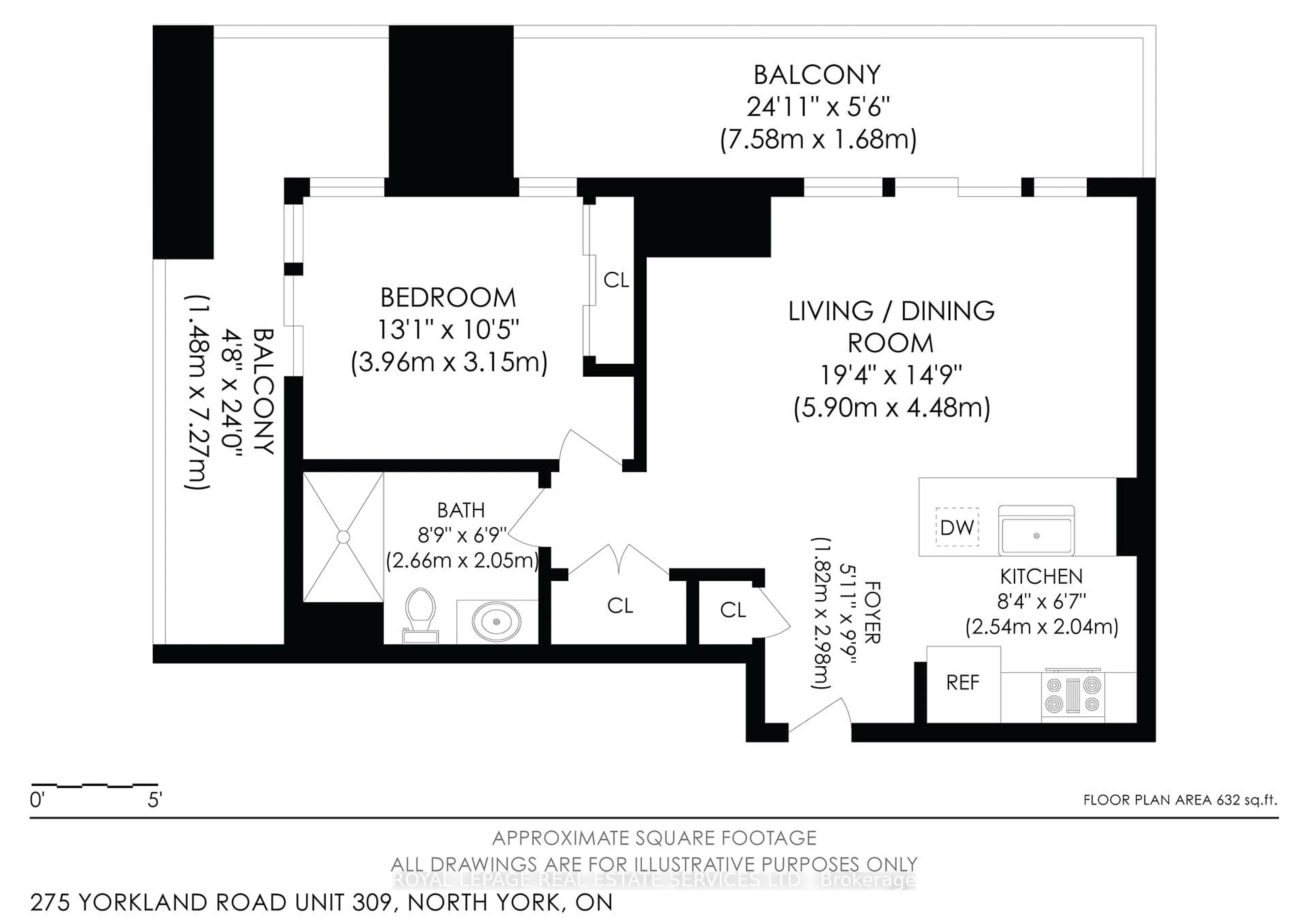 Floor plan for 275 Yorkland Rd #306, Toronto Ontario M2J 0B4