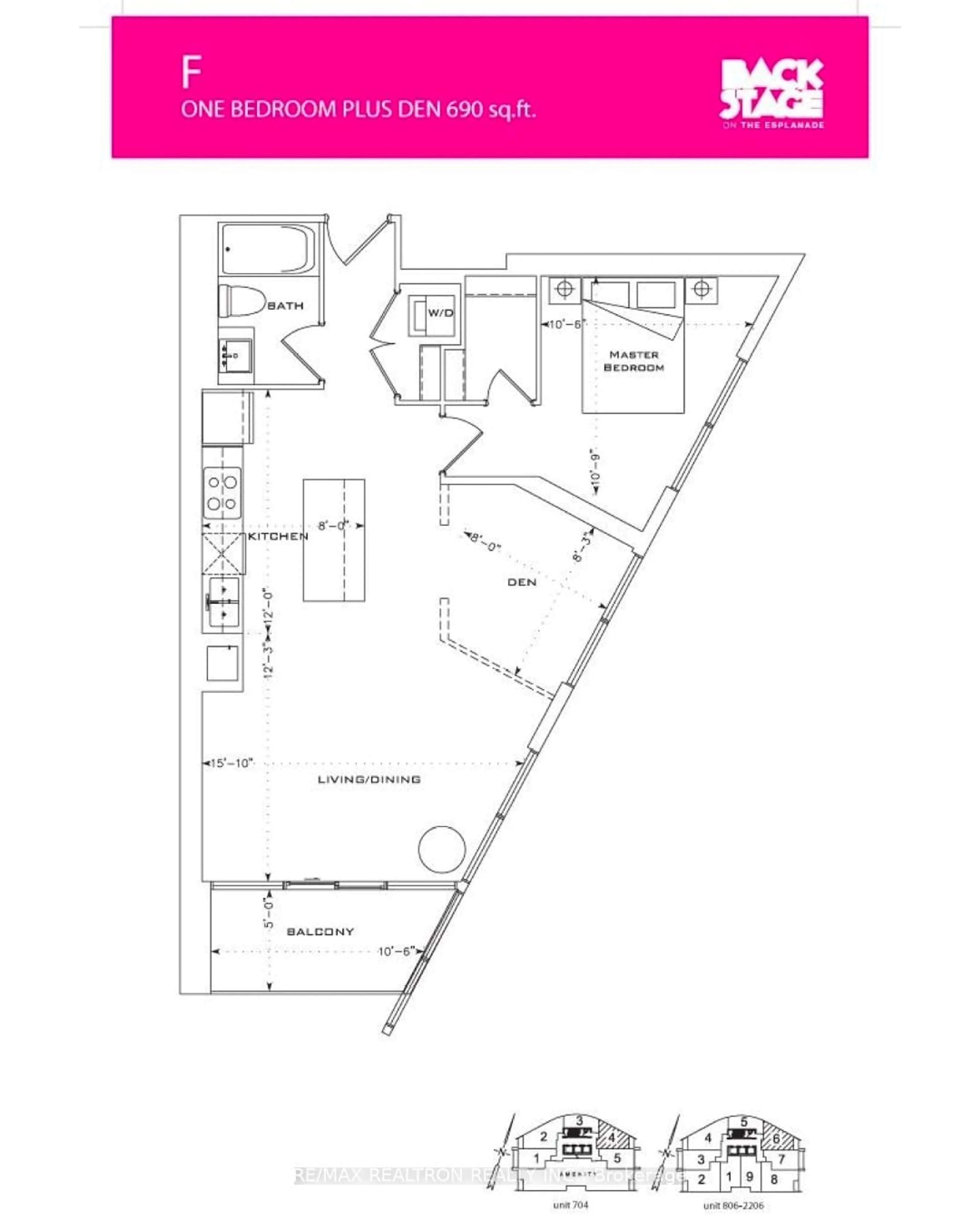 Floor plan for 1 The Esplanade Dr #1206, Toronto Ontario M5E 0A8