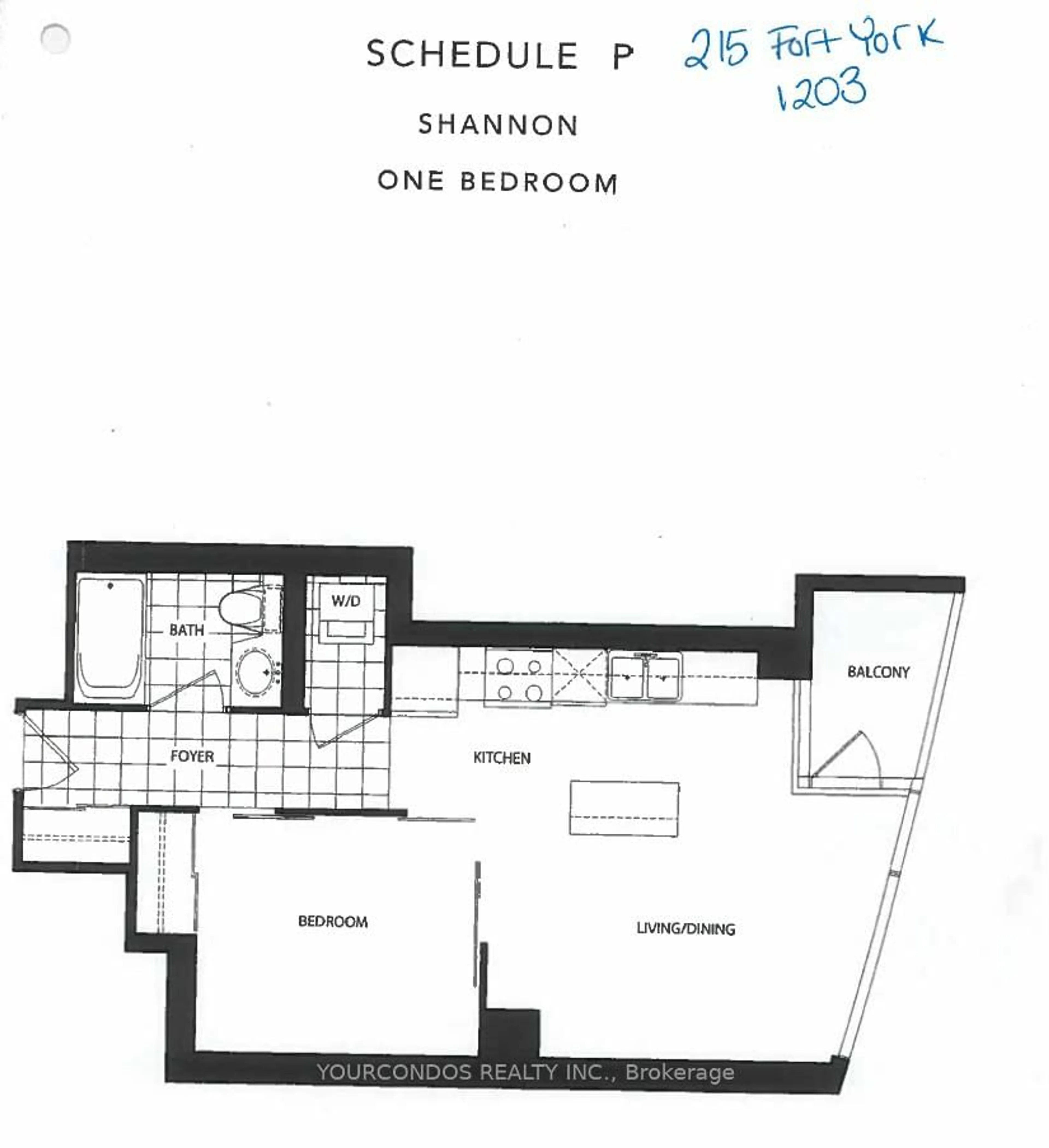Floor plan for 215 Fort York Blvd #1203, Toronto Ontario M5V 4A2