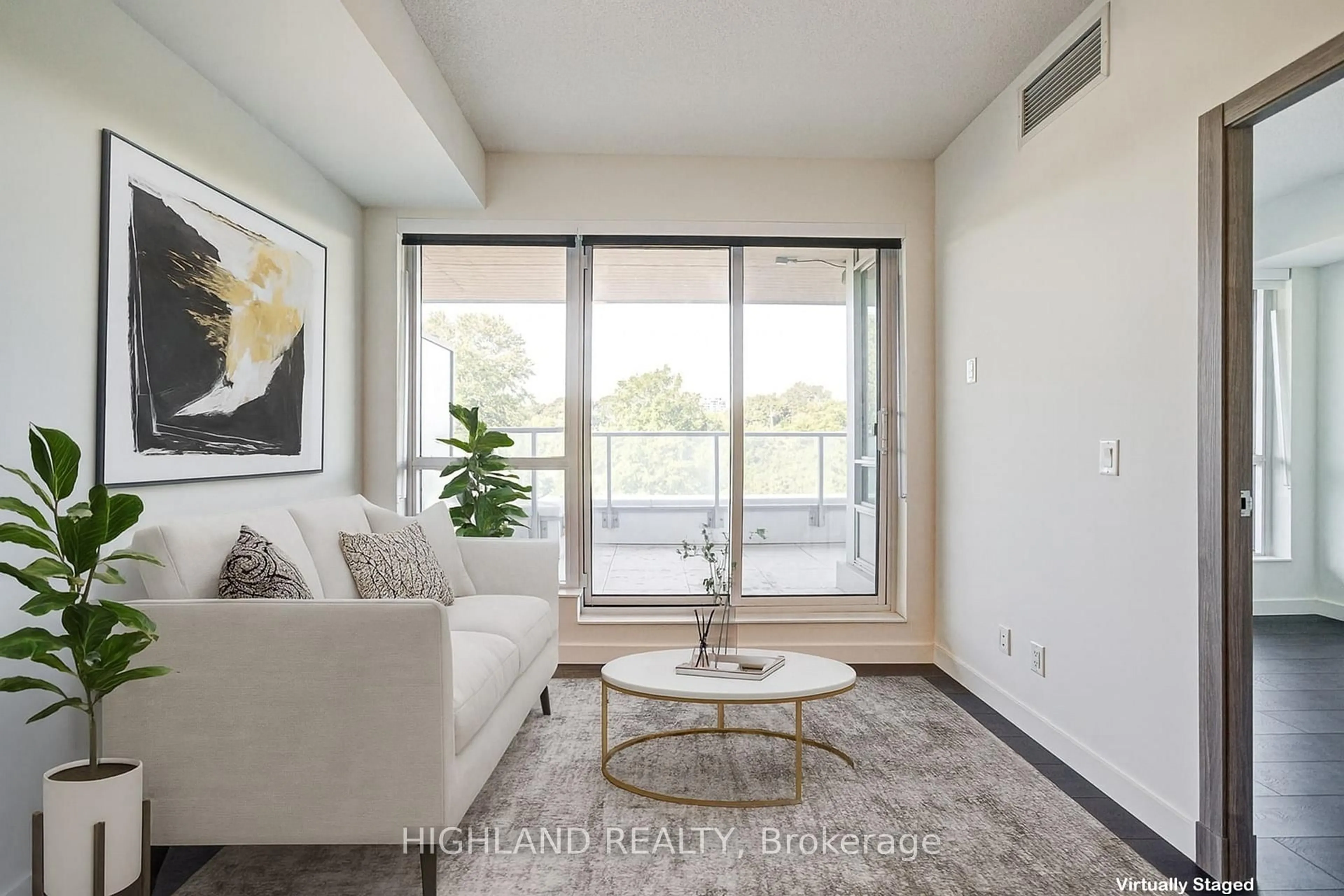 Living room with furniture, unknown for 25 McMahon Dr #608, Toronto Ontario M2K 0J1