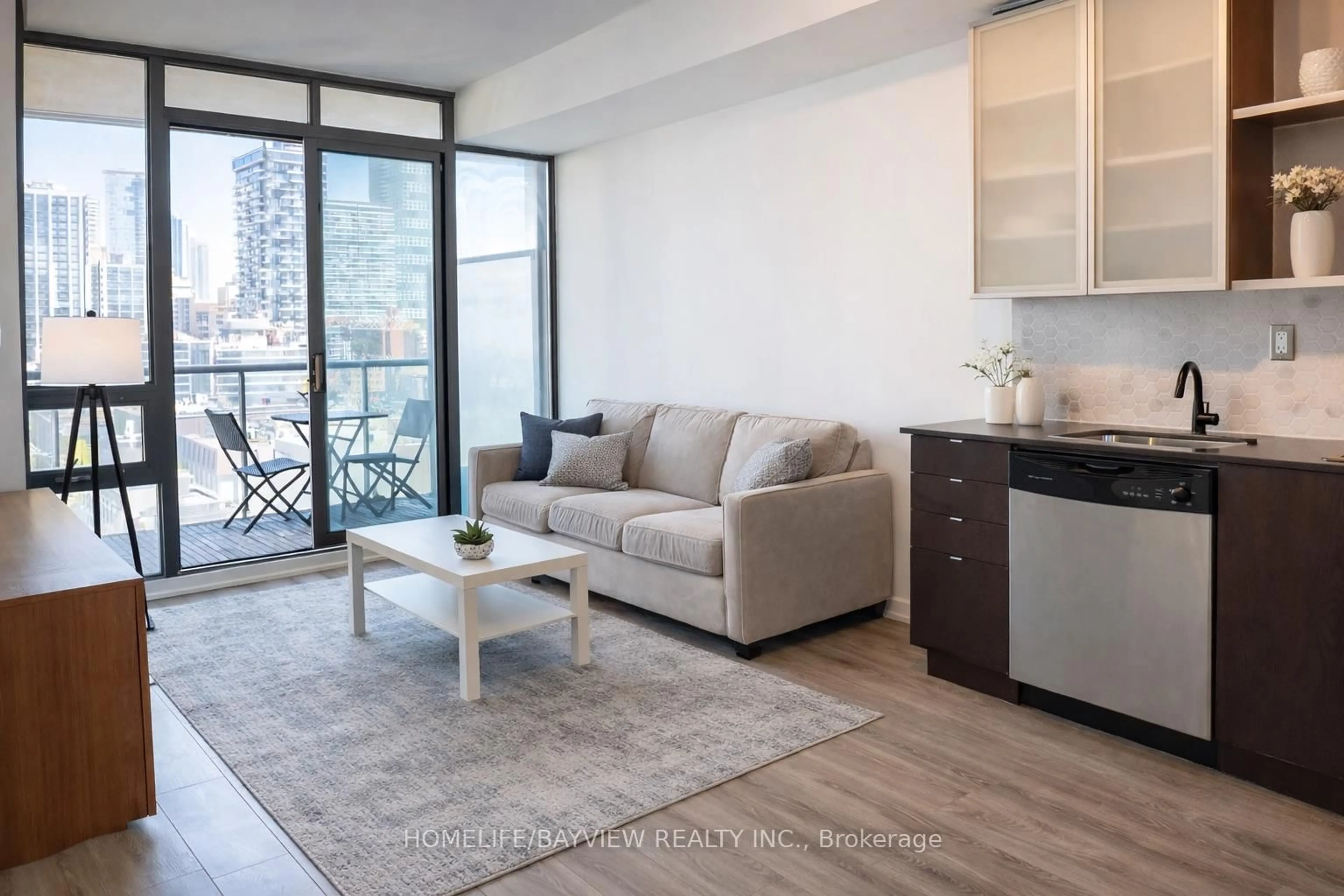 Living room with furniture, unknown for 33 Lombard St #1105, Toronto Ontario M5C 3H8