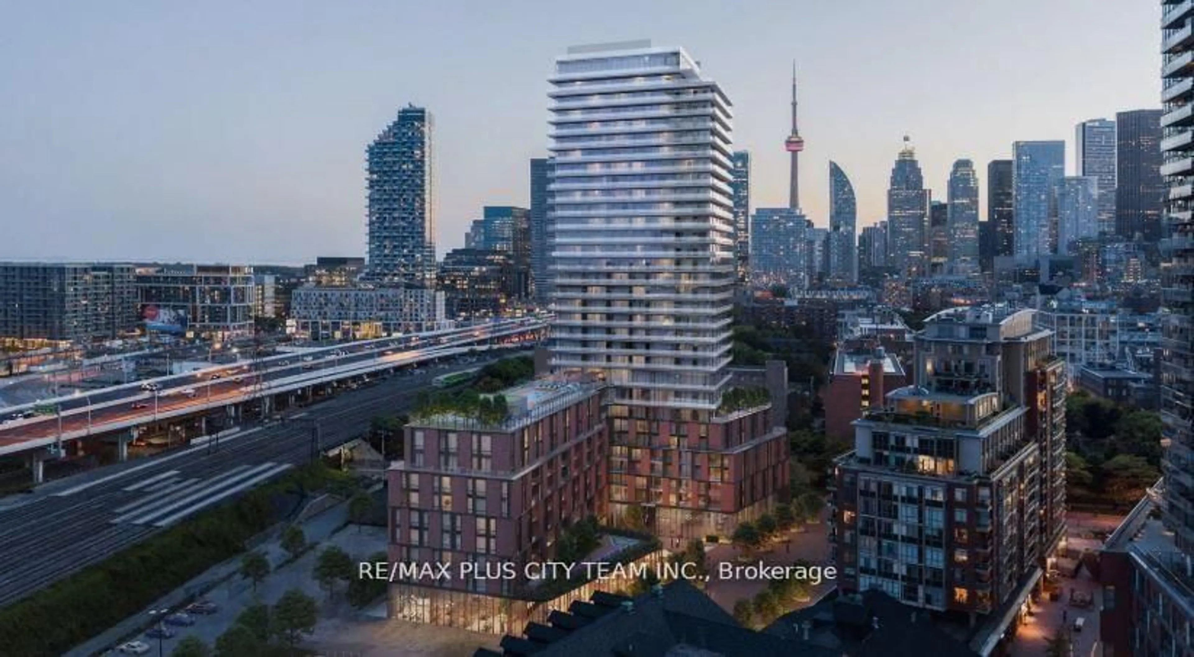 A pic from outside/outdoor area/front of a property/back of a property/a pic from drone, city buildings view from balcony for 33 Parliament St #428, Toronto Ontario M5A 2Y2