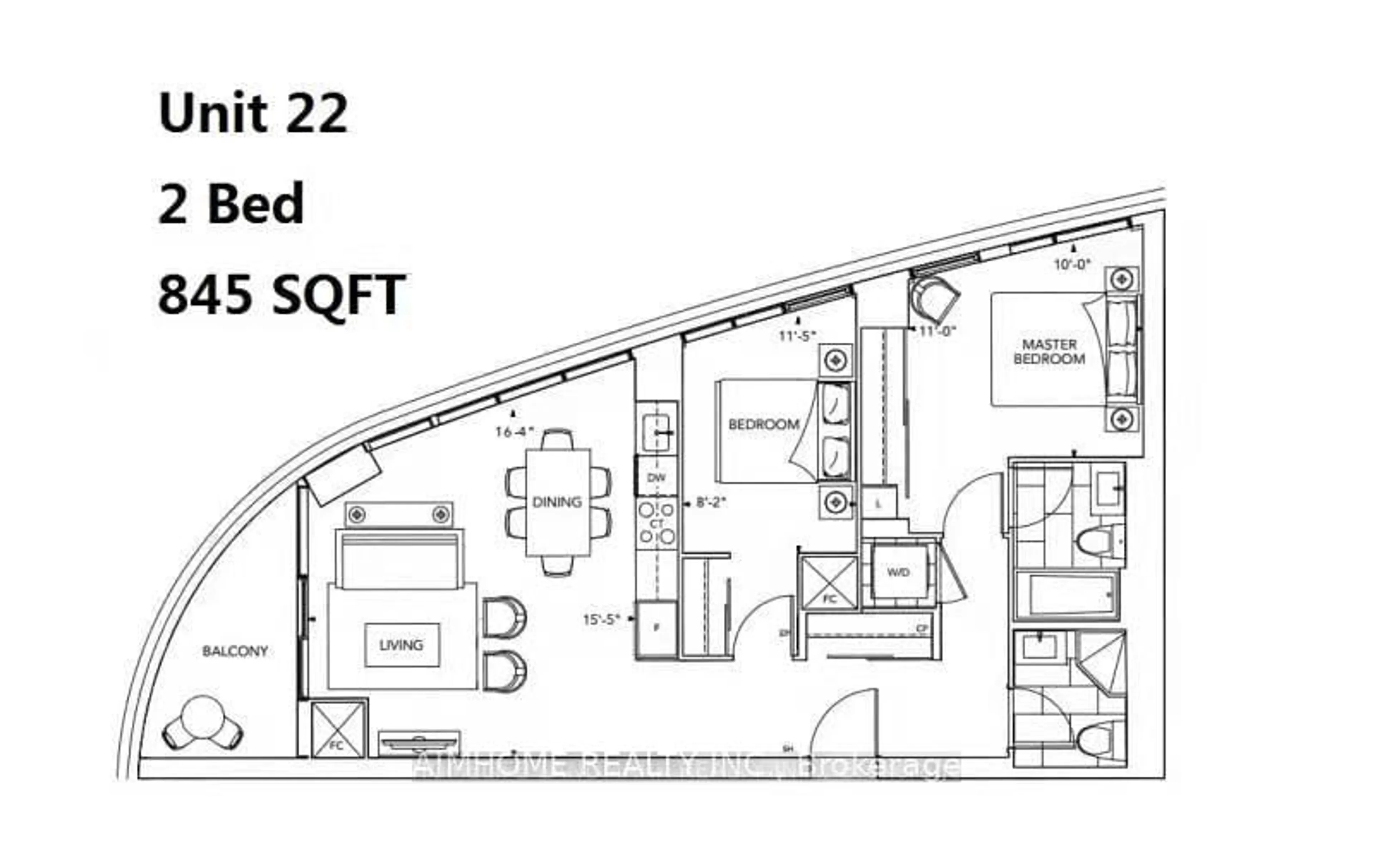 Floor plan for 585 Bloor St #1722, Toronto Ontario M4W 0B3