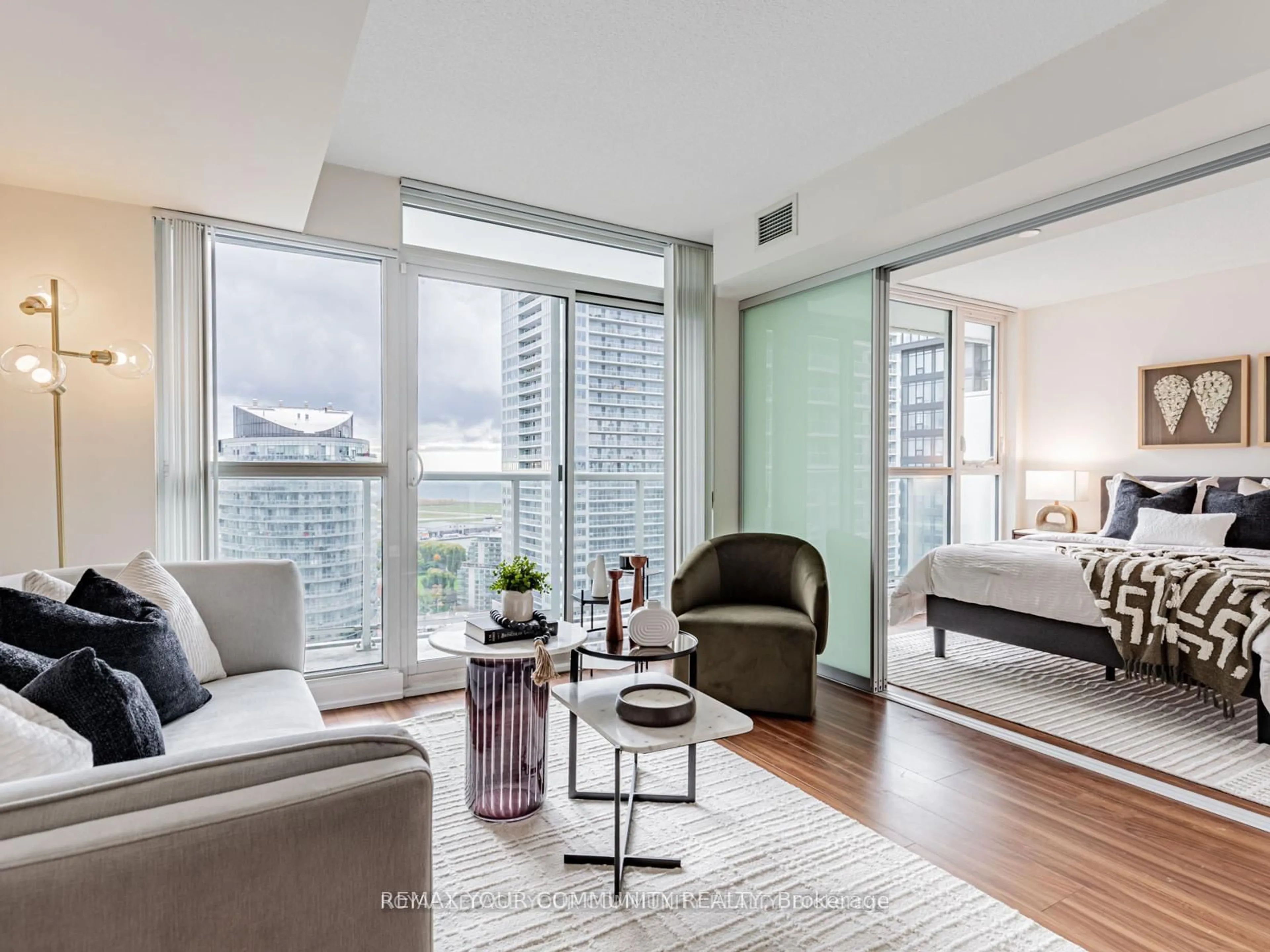 Living room with furniture, unknown for 85 Queens Wharf Rd #3002, Toronto Ontario M5V 0J9